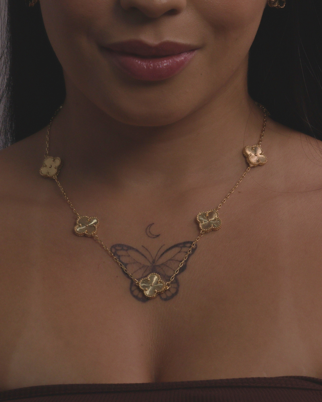 Conjunto Trevo Banhado a Ouro 24k - V. Cleef