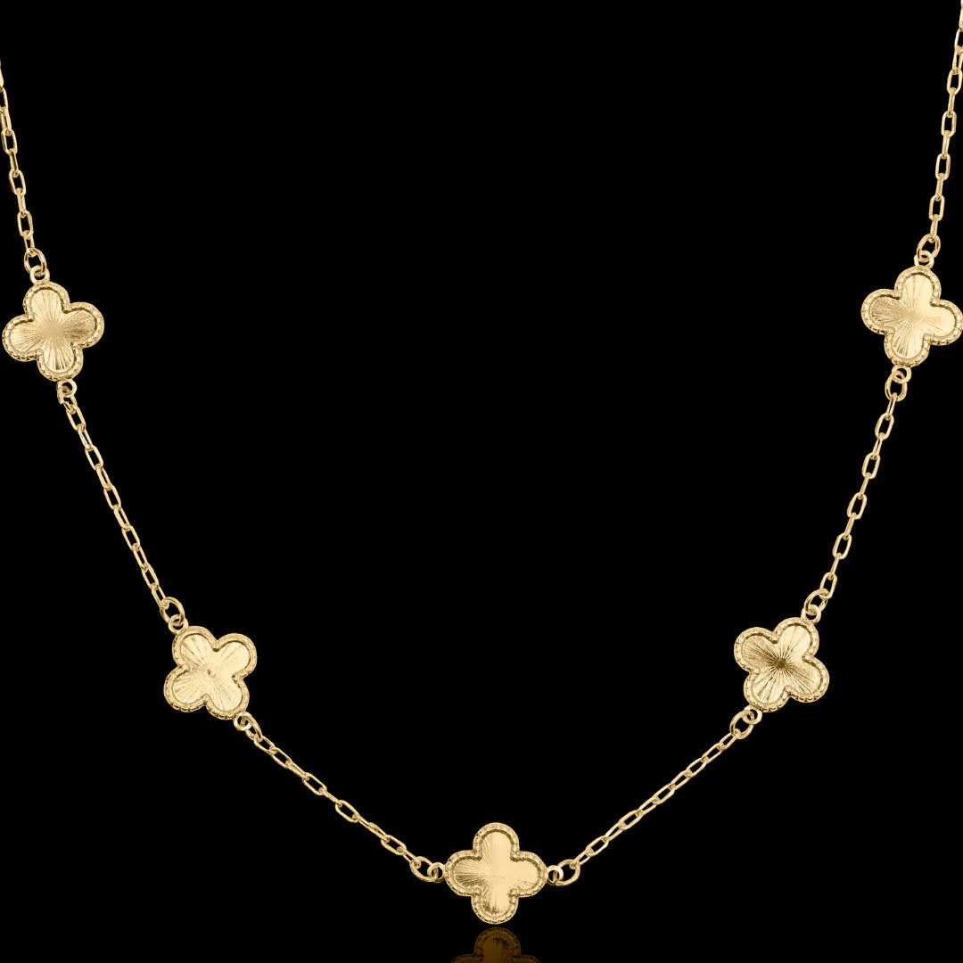 CORRENTE 5 TREVOS GOLDEN BANHADO A OURO 24K