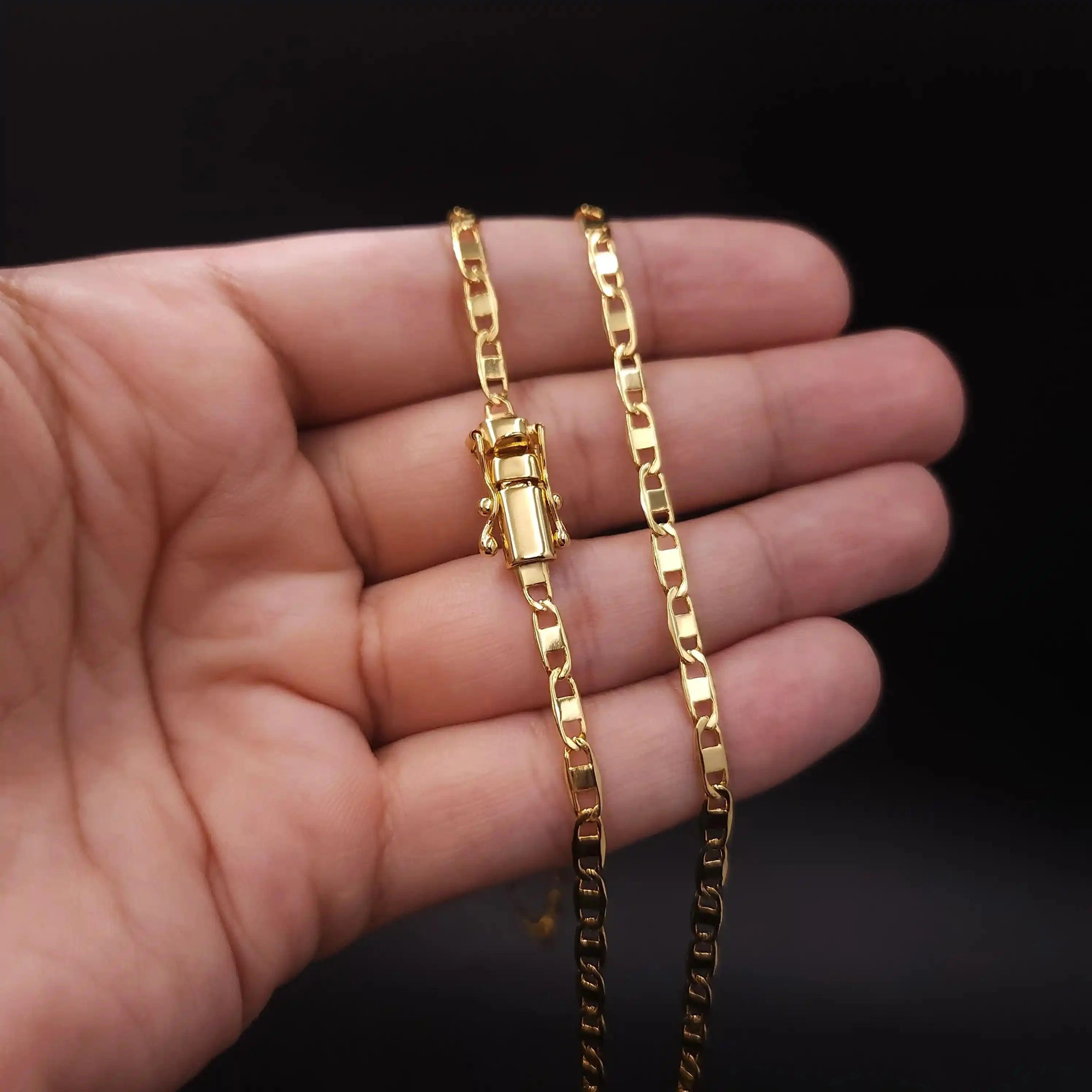 Corrente Piastrine 4mm Banhado a Ouro 24k