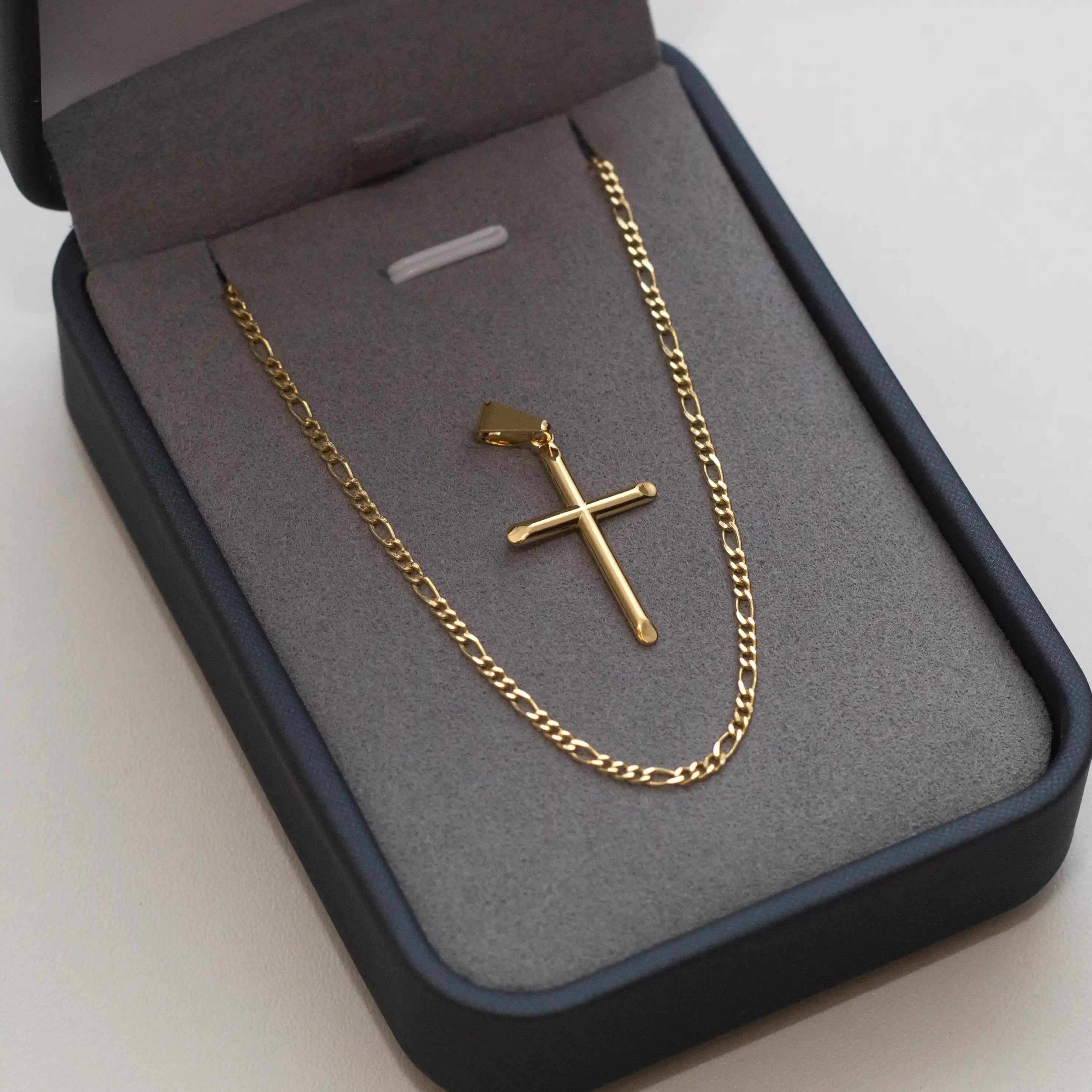 Pingente Cruz Lisa Banhado a Ouro 24k