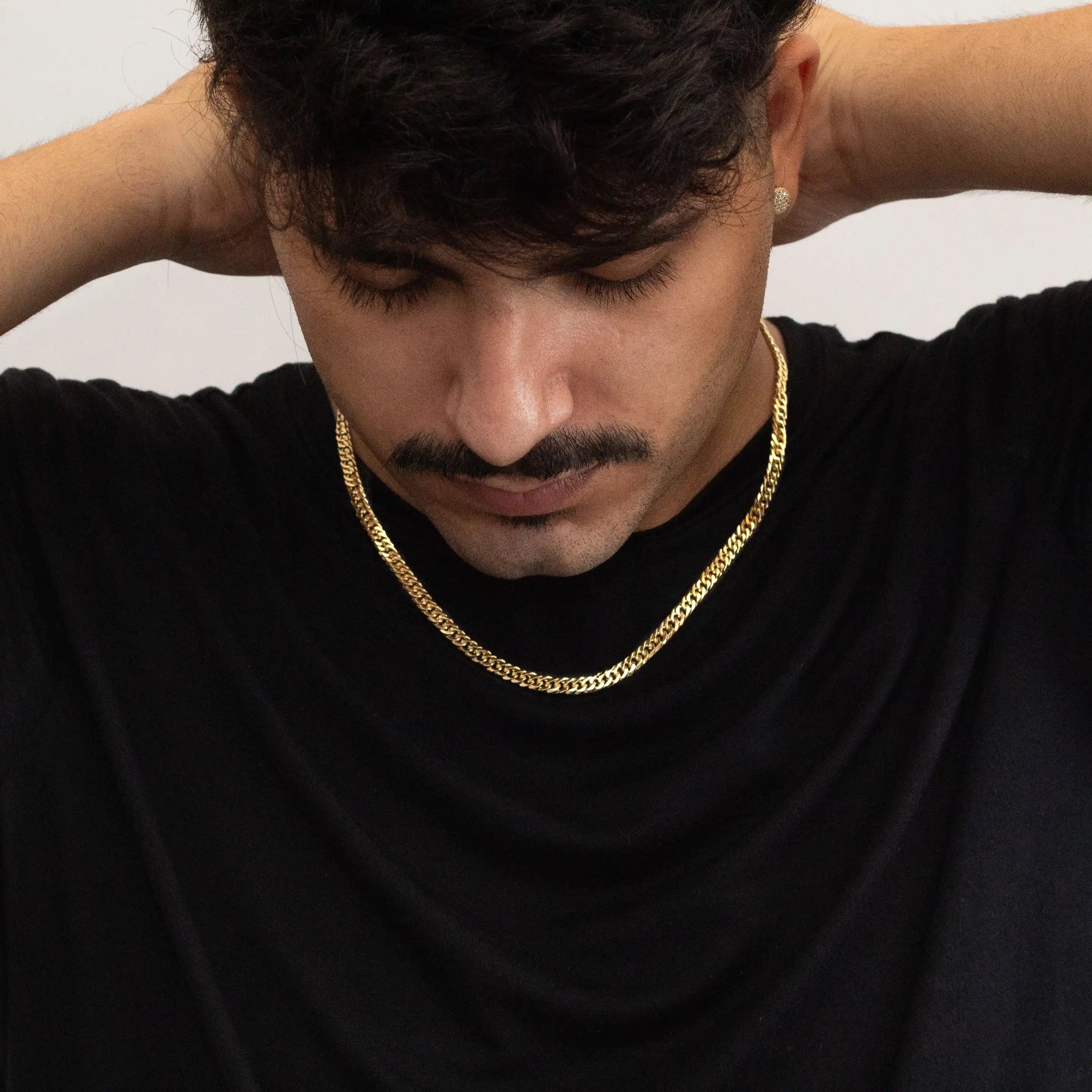 Corrente Grumet Duplo Lacraia 4mm Banhado a Ouro 24k