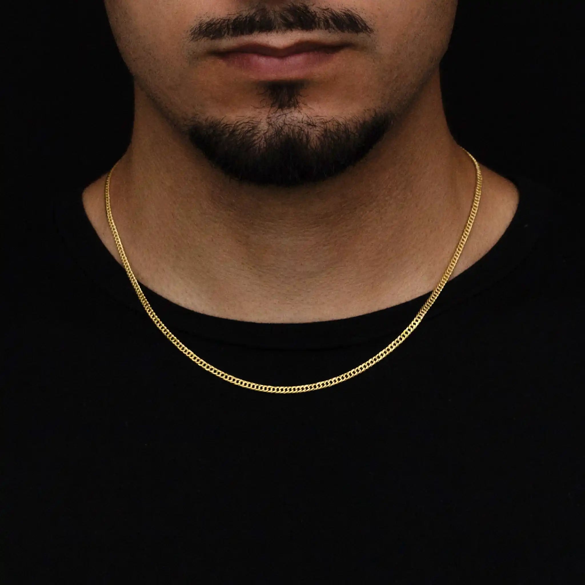 CORRENTE GRUMET DUPLO 3MM BANHADO A OURO 24K