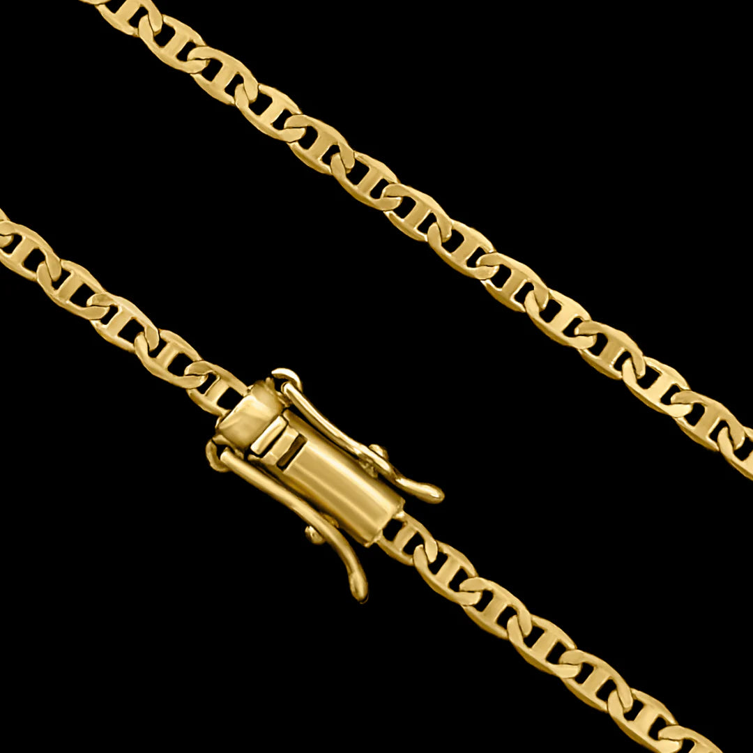 CORRENTER MARINER 3MM BANHADO A OURO 24K