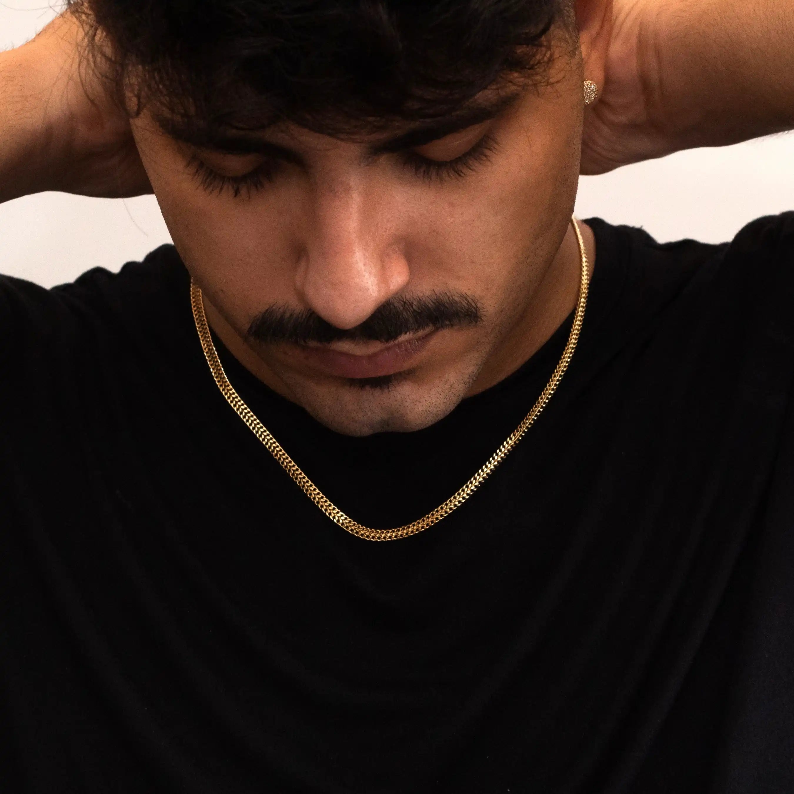 Corrente Lacraia de 4,5mm Banhado a Ouro 24k