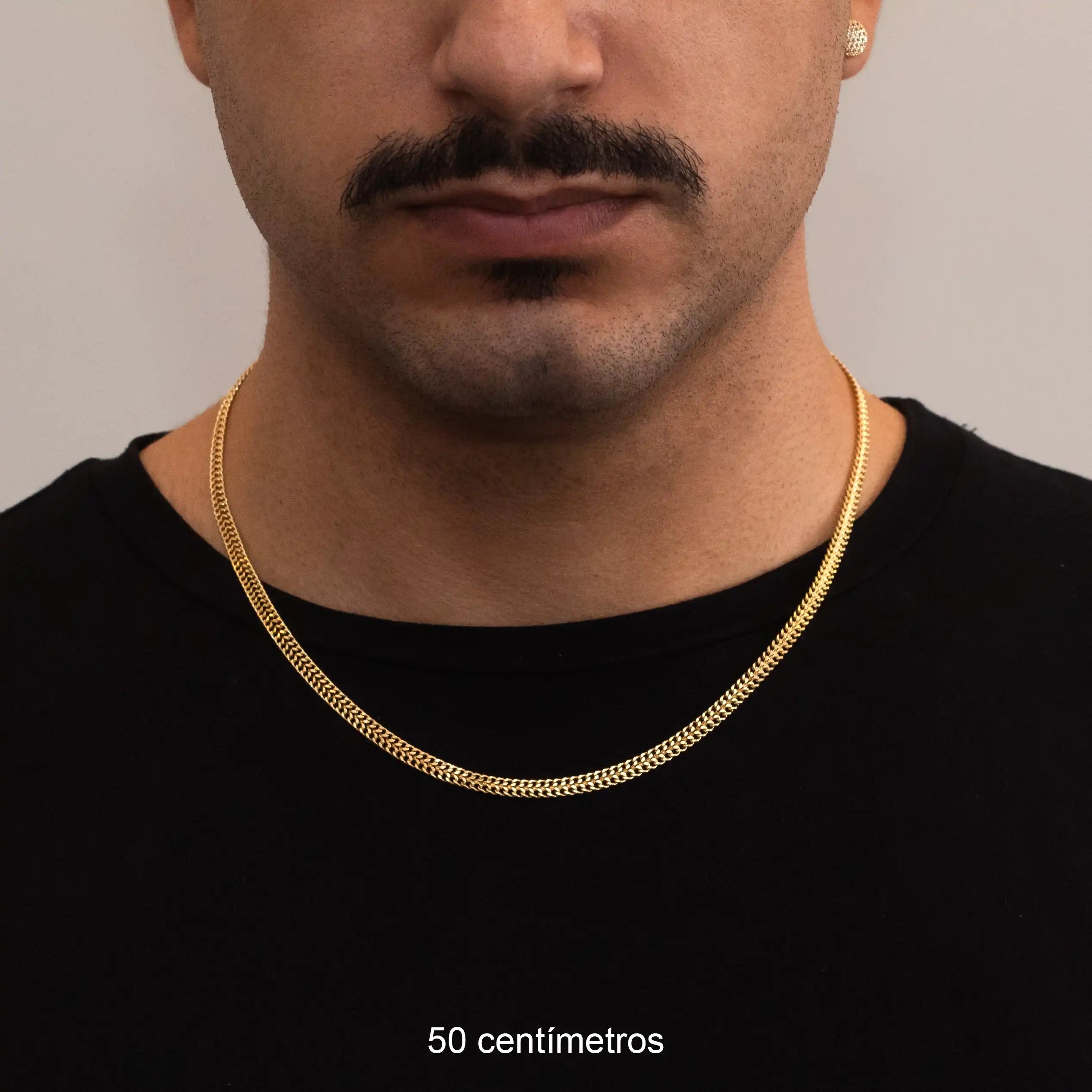 Corrente Lacraia de 4,5mm Banhado a Ouro 24k