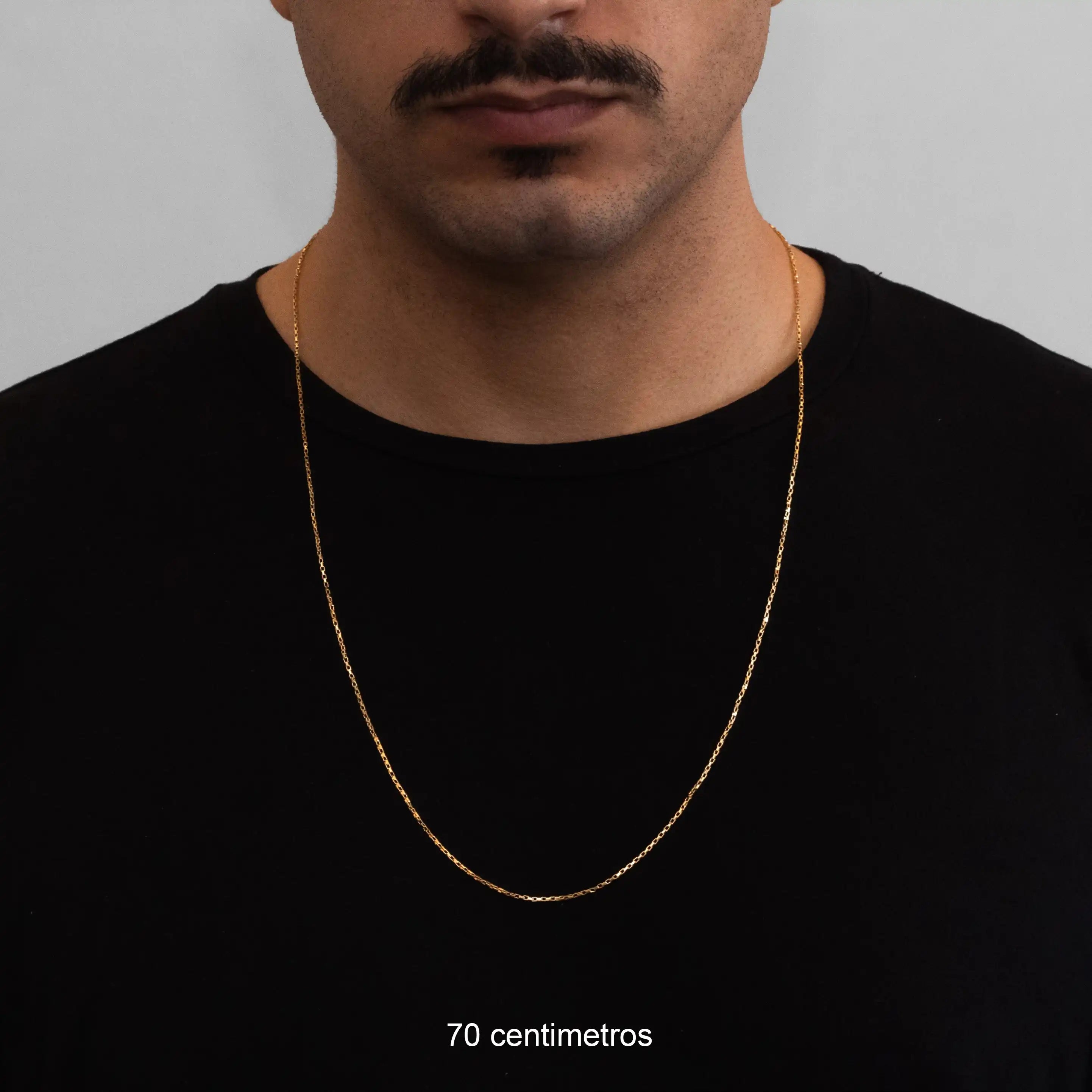 Corrente Tijolinho 1mm Banhado a Ouro 24k