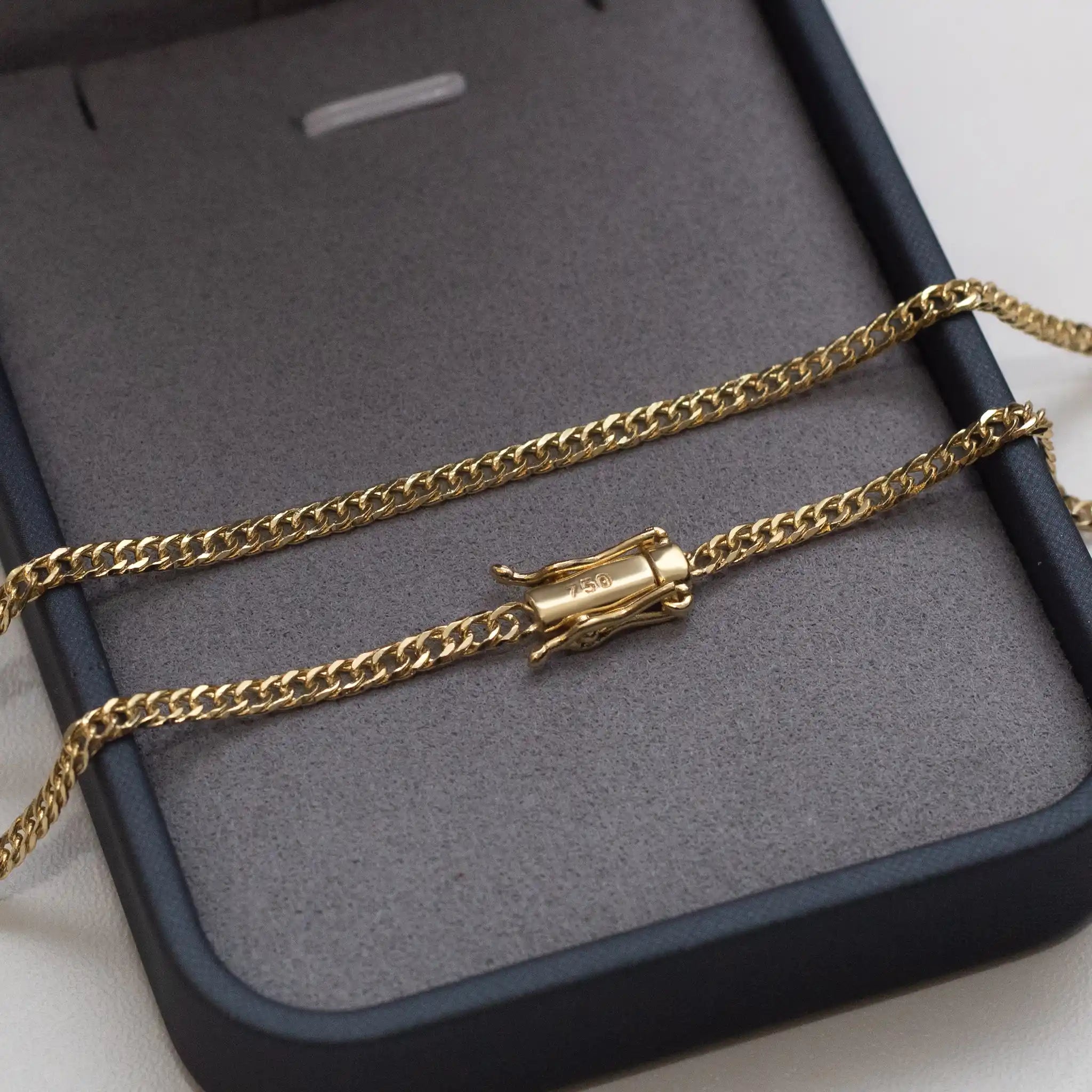 CORRENTE GRUMET DUPLO 3MM BANHADO A OURO 24K