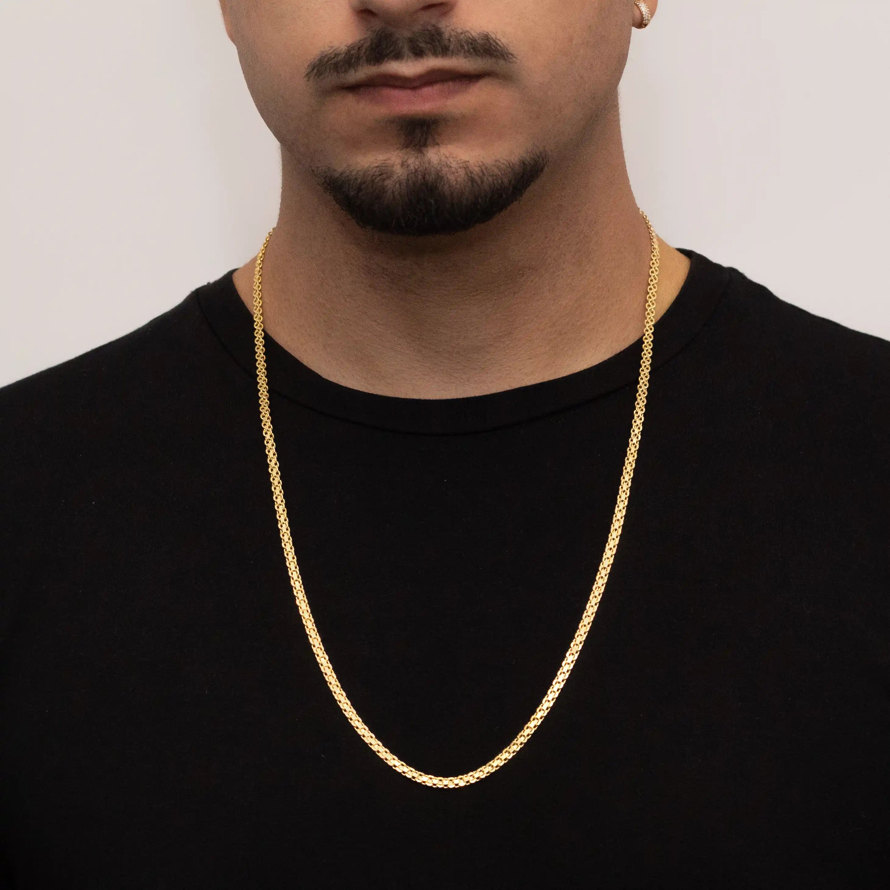 Corrente Cadeado Duplo 3,5mm Banhado a Ouro 24k