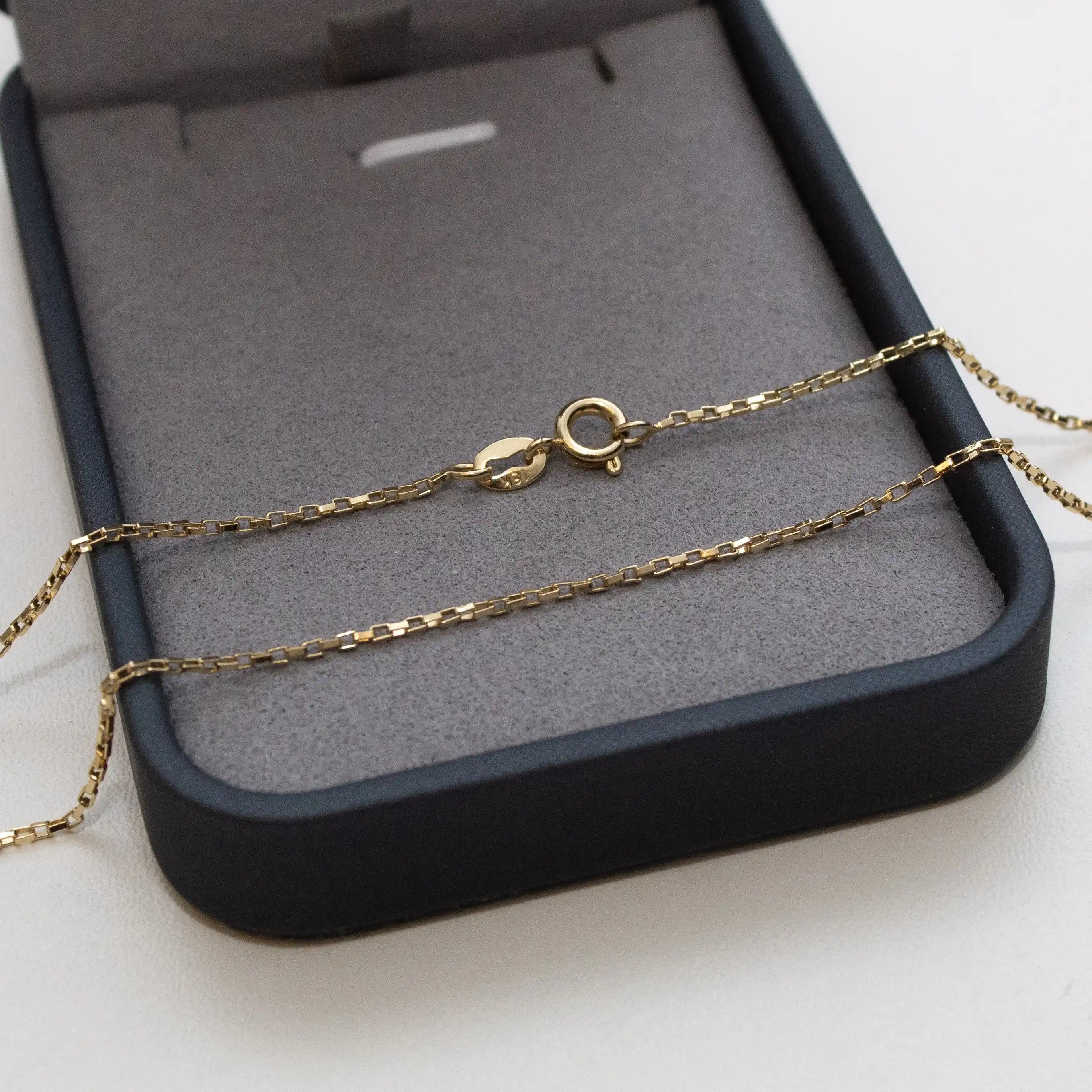 Corrente Tijolinho 1mm Banhado a Ouro 24k