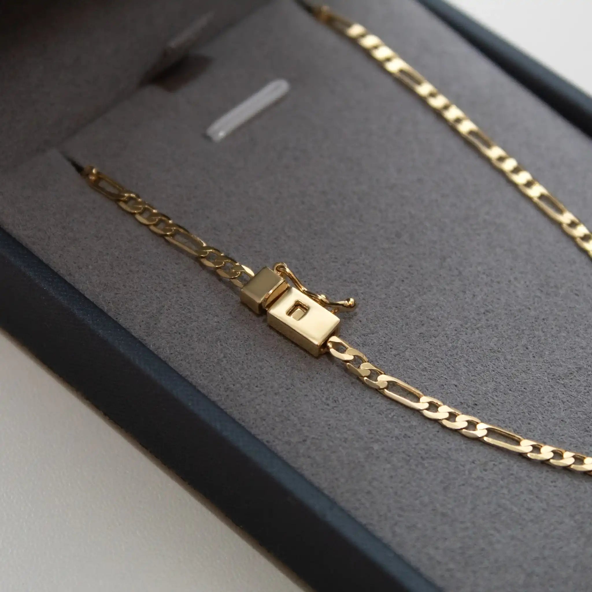 Corrente Fígaro 3mm Banhado a Ouro 24k