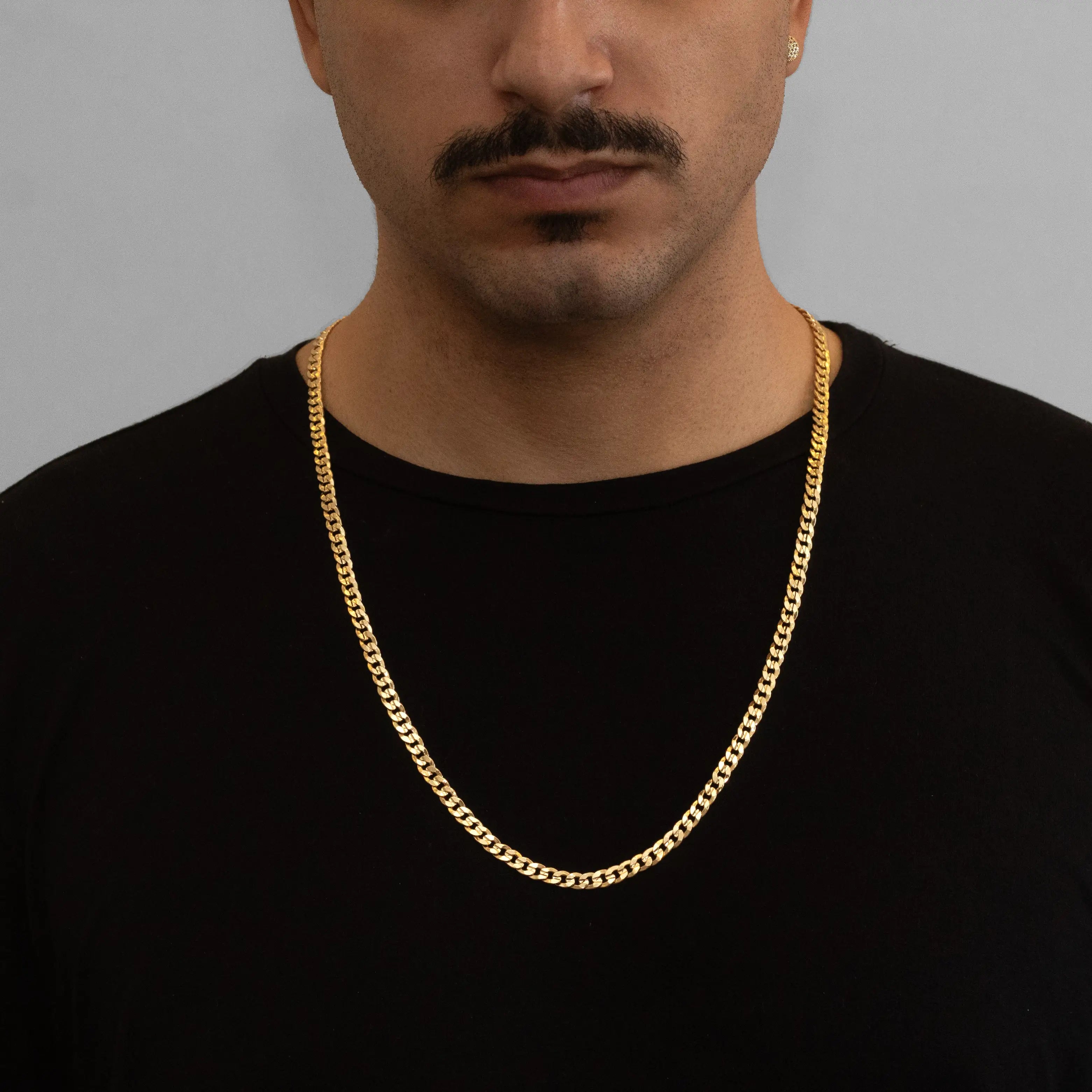 Corrente Laminada 5,5mm Banhado a Ouro 24k