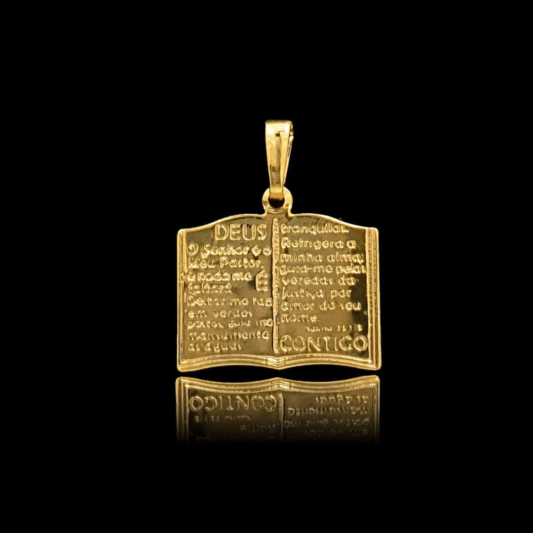 Pingente Biblia Banhado a Ouro 24k