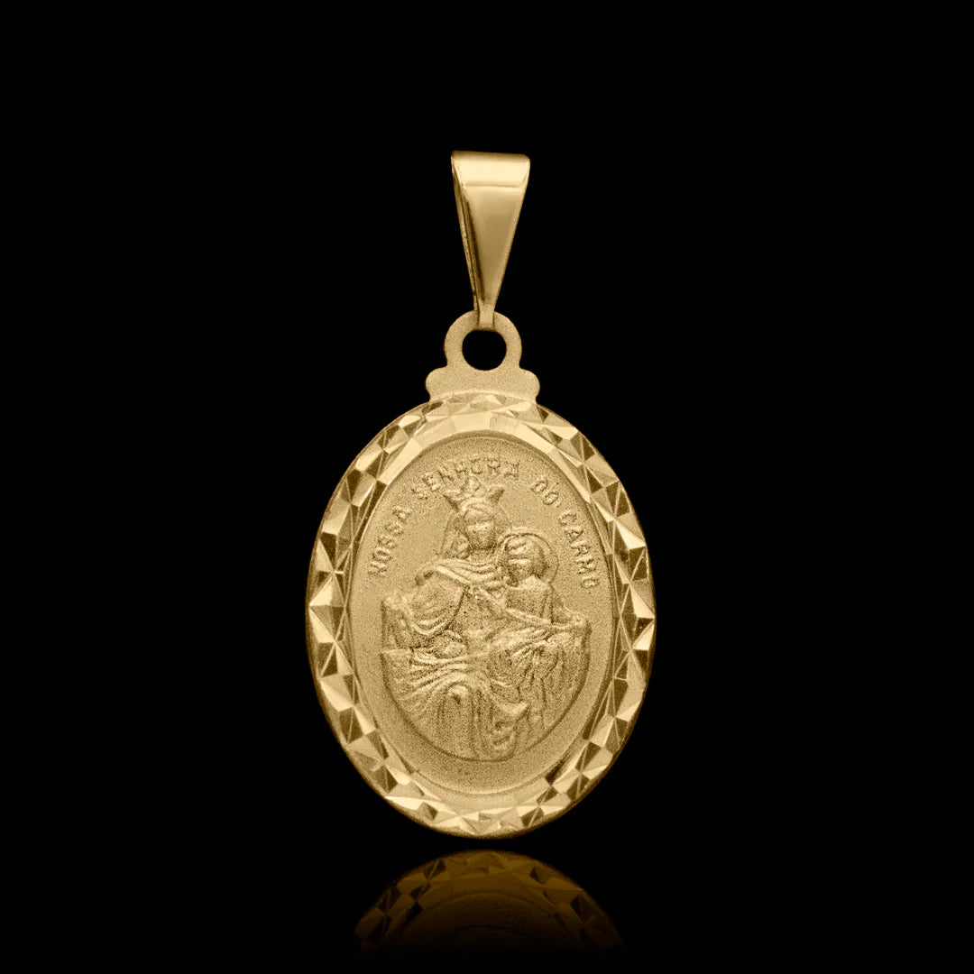 Pingente Nossa Senhora do Carmo Banhado a Ouro 24k