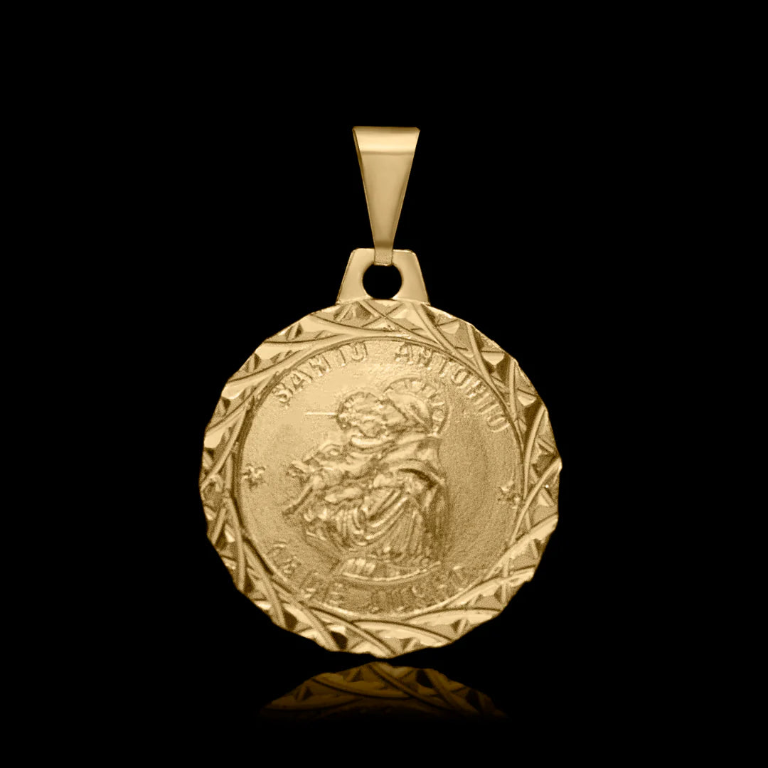 Pingente Santo Antônio 18mm Banhado a Ouro 24k