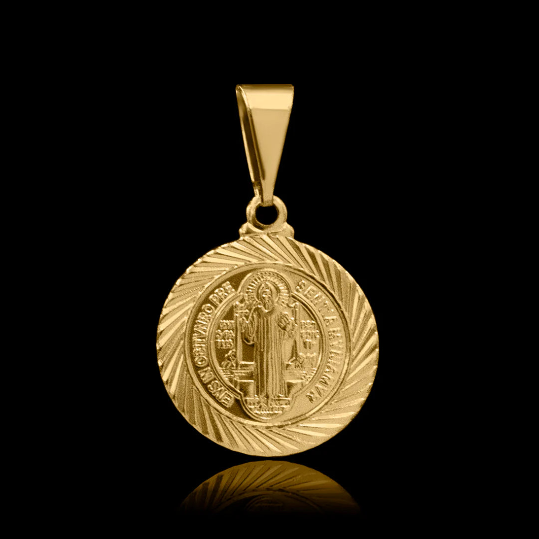 Pingente São Bento II Banhado a Ouro 24k