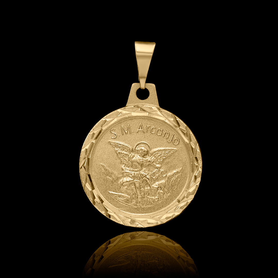 Pingente São Miguel Arcanjo 18mm Banhado a Ouro 24k