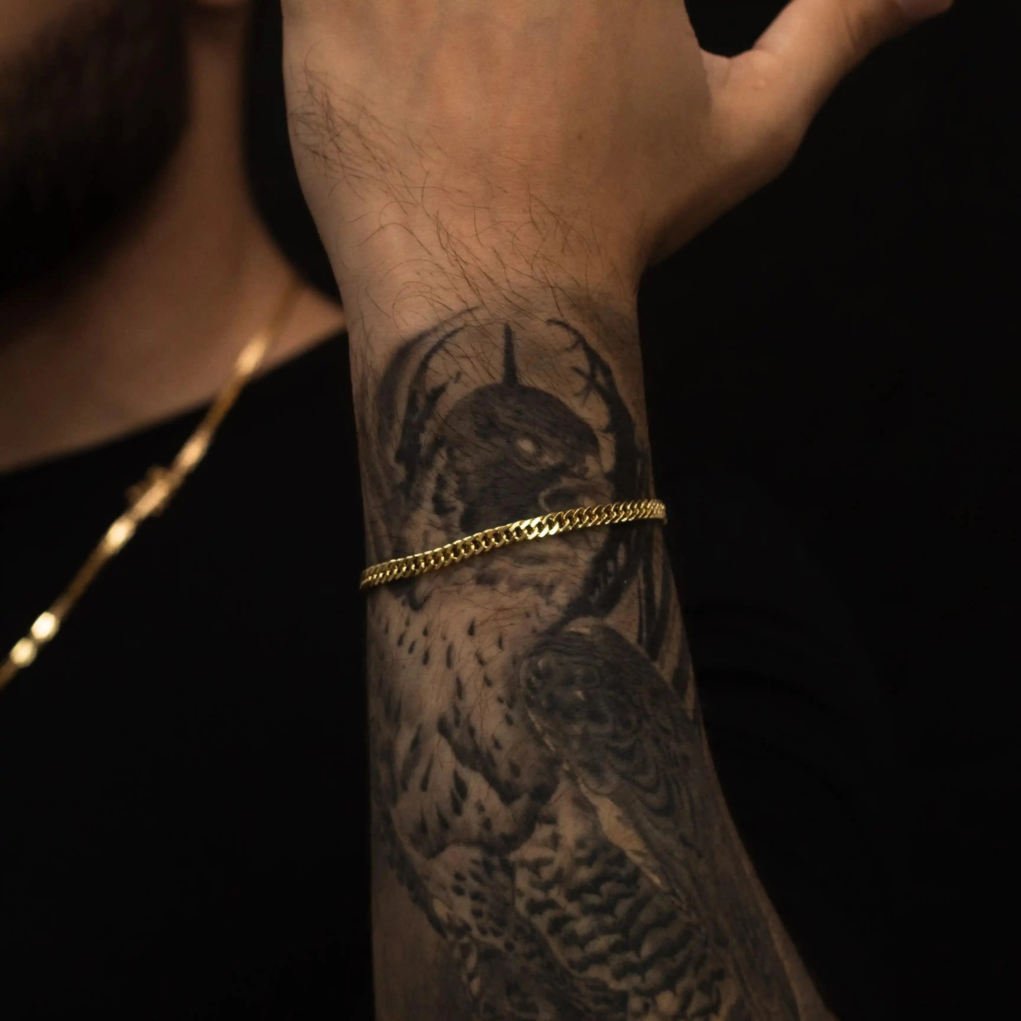Pulseira Grumet Dupla 4mm Banhado a Ouro 24k