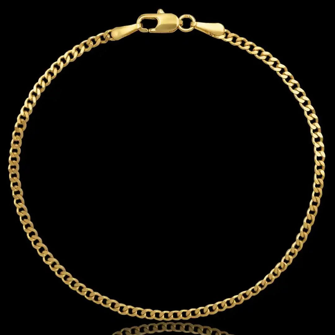 Pulseira grumet 2,5mm banhado a ouro 24k