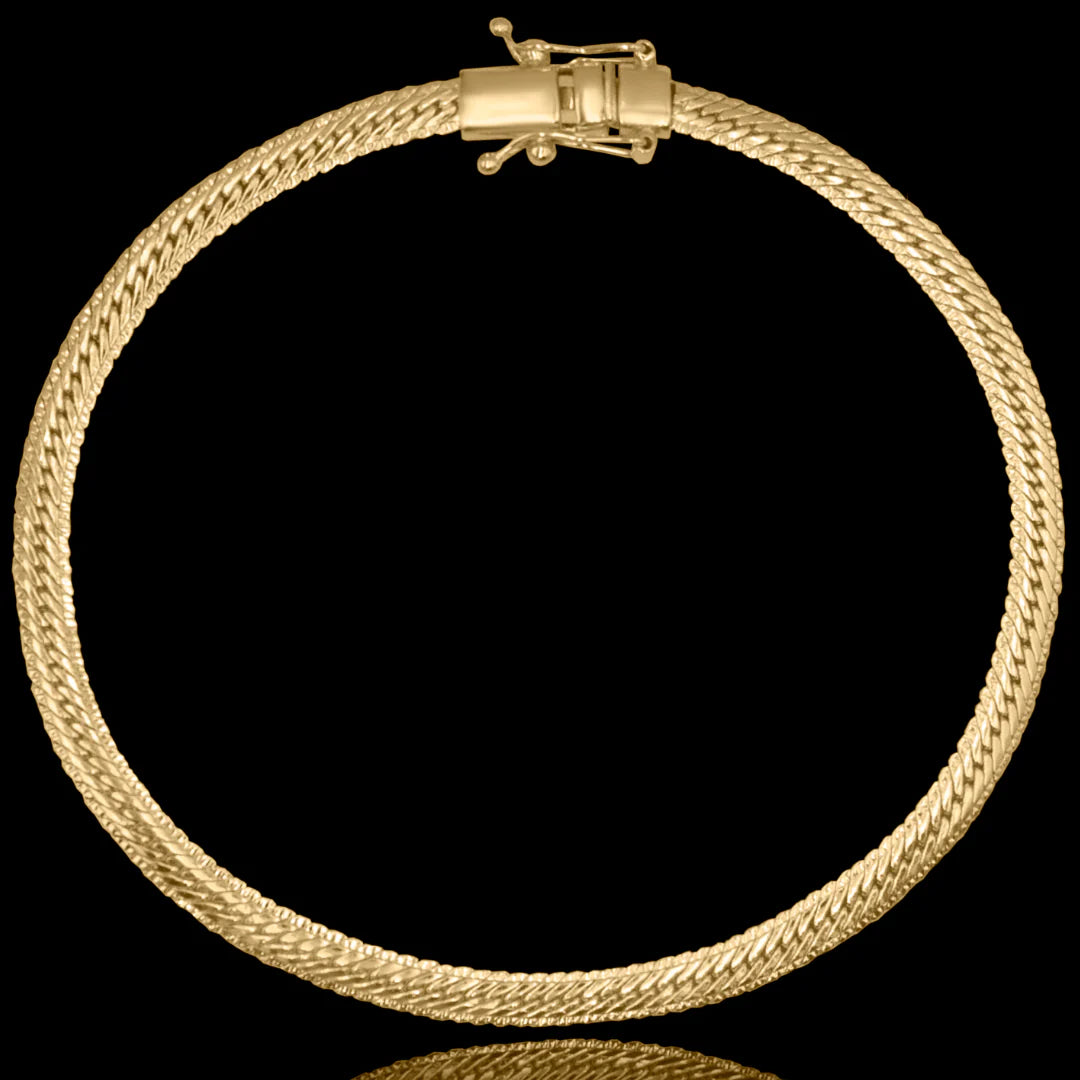 Pulseira Snake 4mm Banhado a Ouro 24k