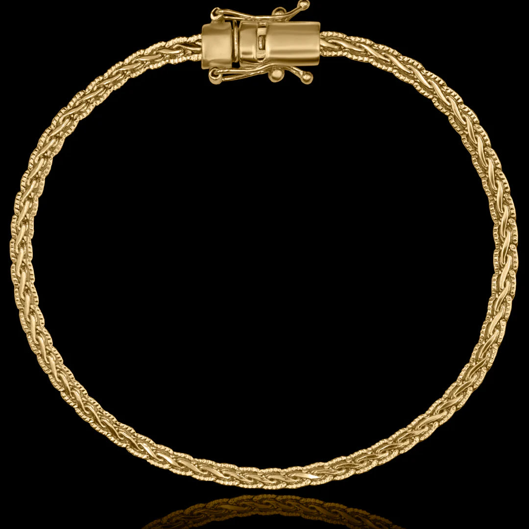 Pulseira Royal Link 3mm Banhado a Ouro 24k