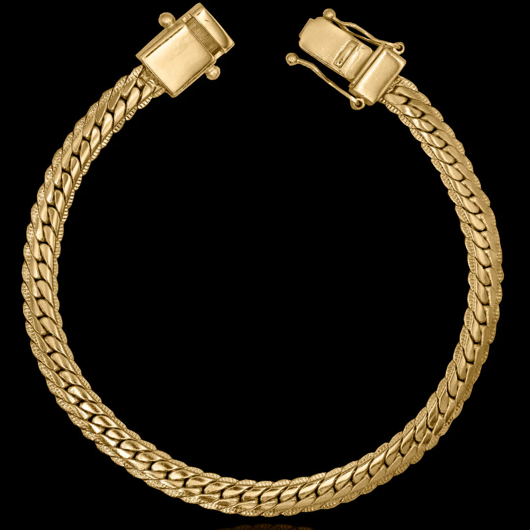 Pulseira Snake 6mm Banhado a Ouro 24k