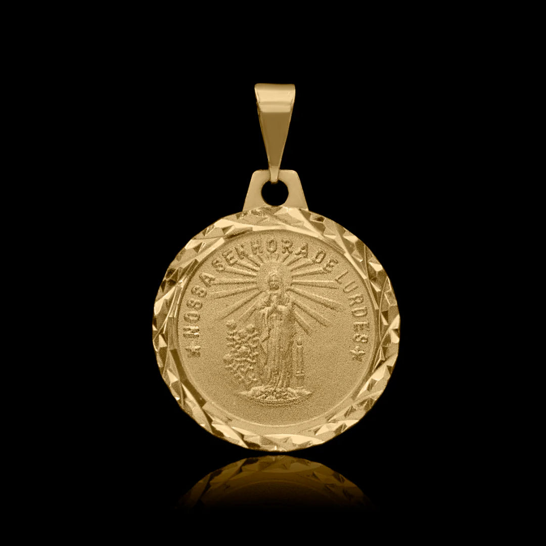 Pingente Nossa Senhora de Lurdes Banhado a Ouro 24k