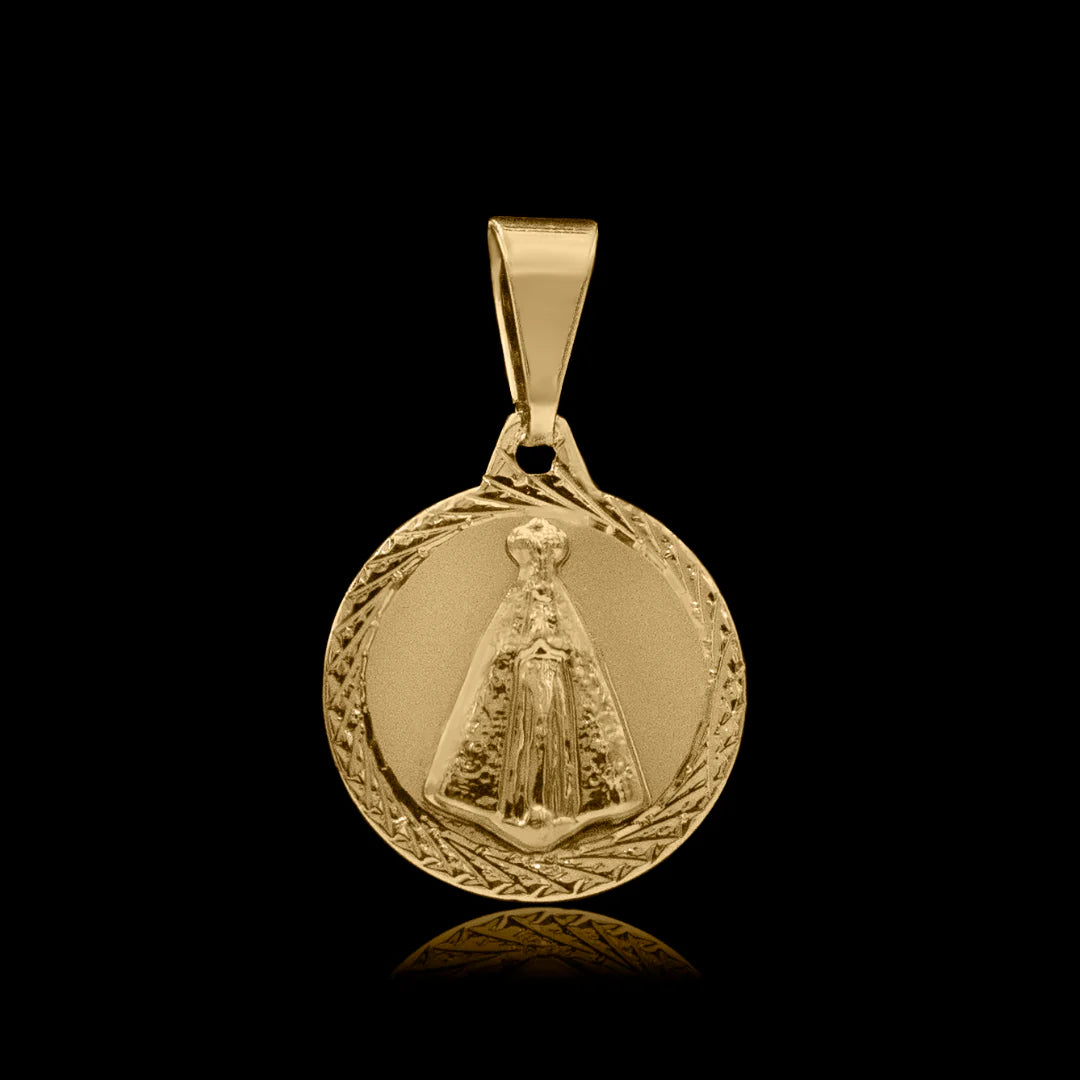 Pingente Nossa Senhora Aparecida Banhado a Ouro 24k