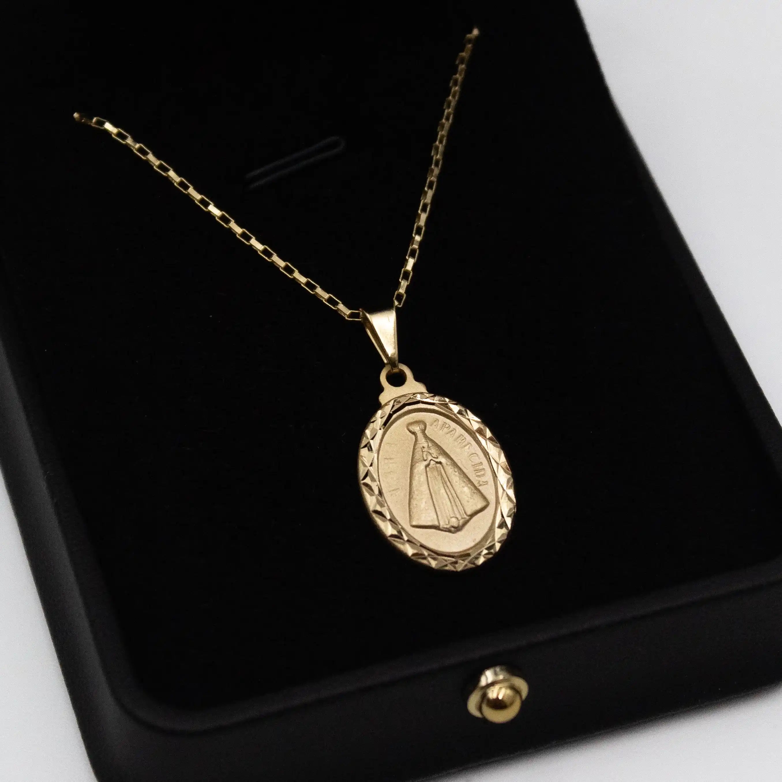 Pingente Nossa Senhora Aparecida Banhado a Ouro 24k