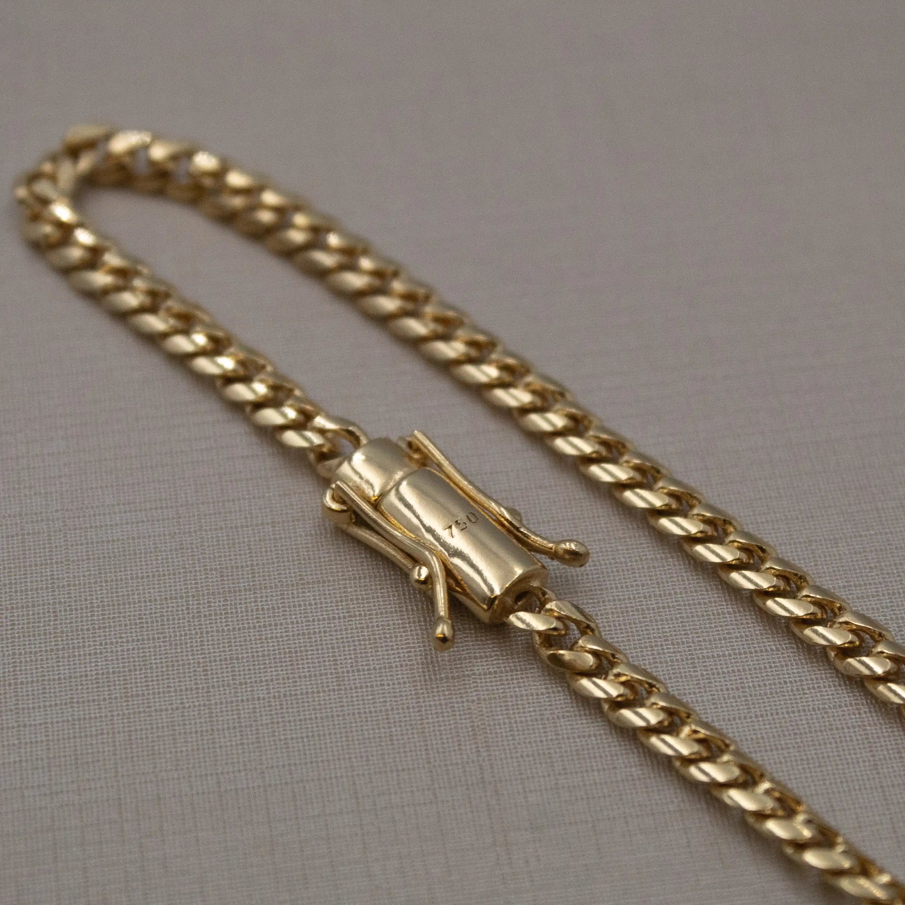 Pulseira Cuban 4mm Banhado a Ouro 24k