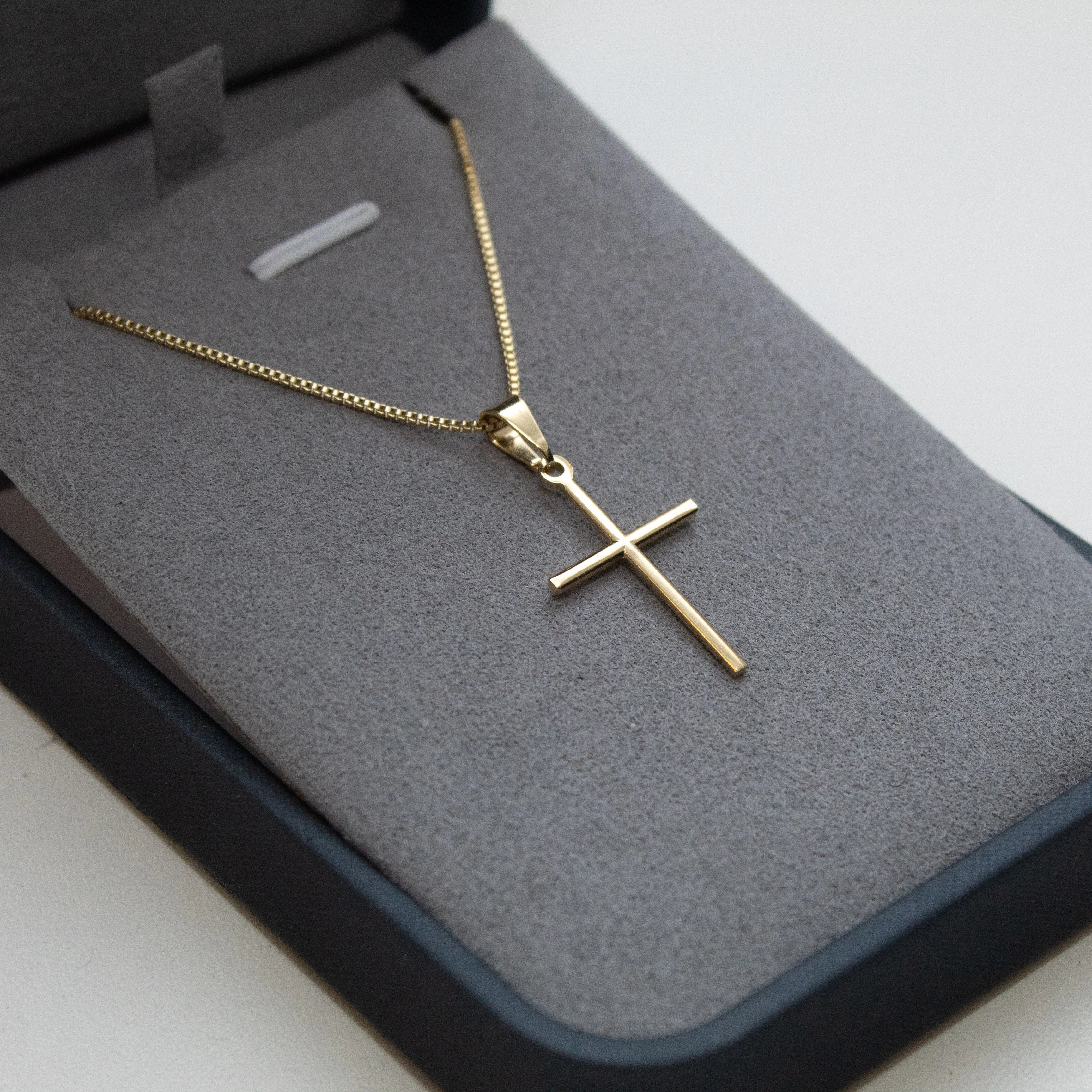 Pingente Cruz Lisa P Banhado a Ouro 24k