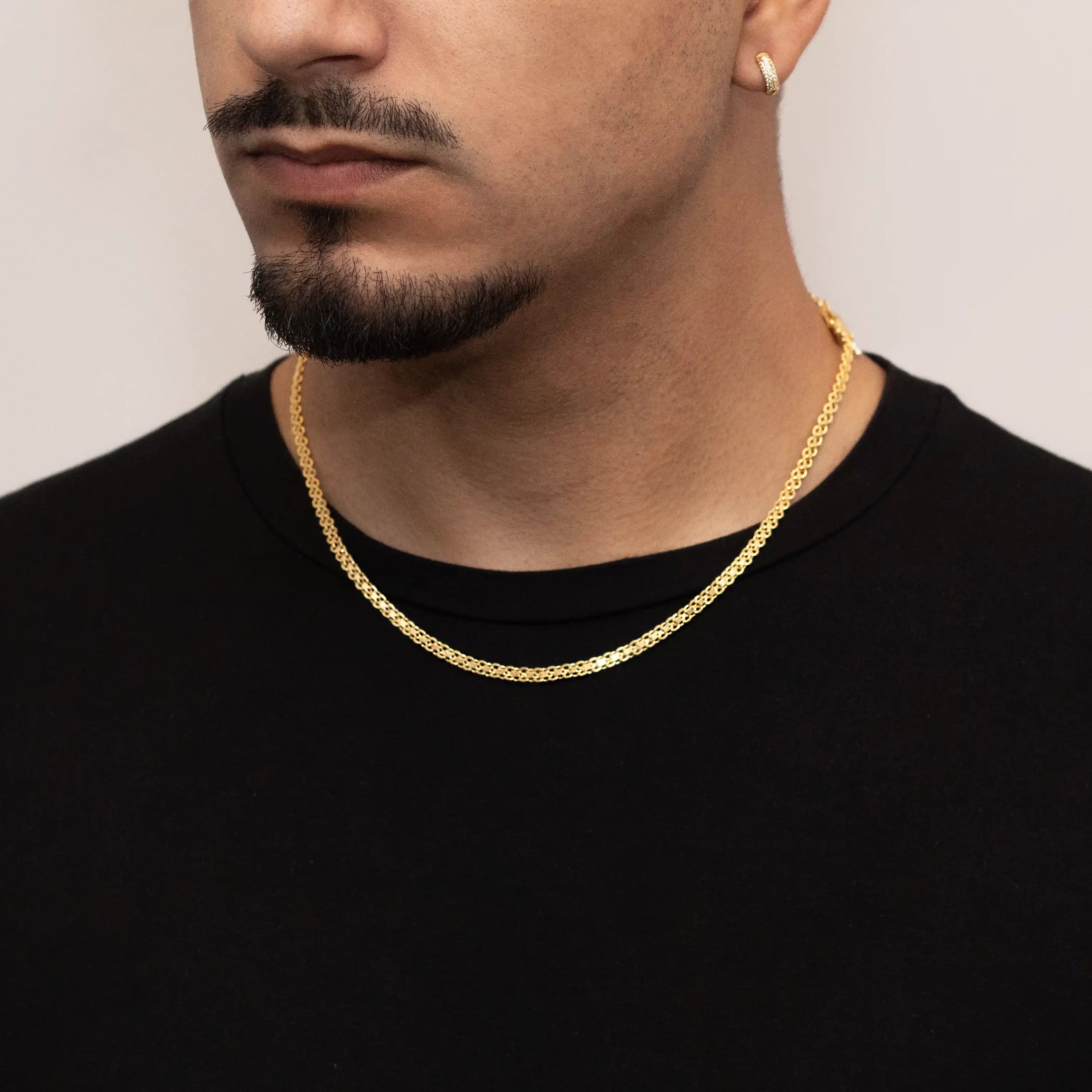 Corrente Cadeado Duplo 3,5mm Banhado a Ouro 24k