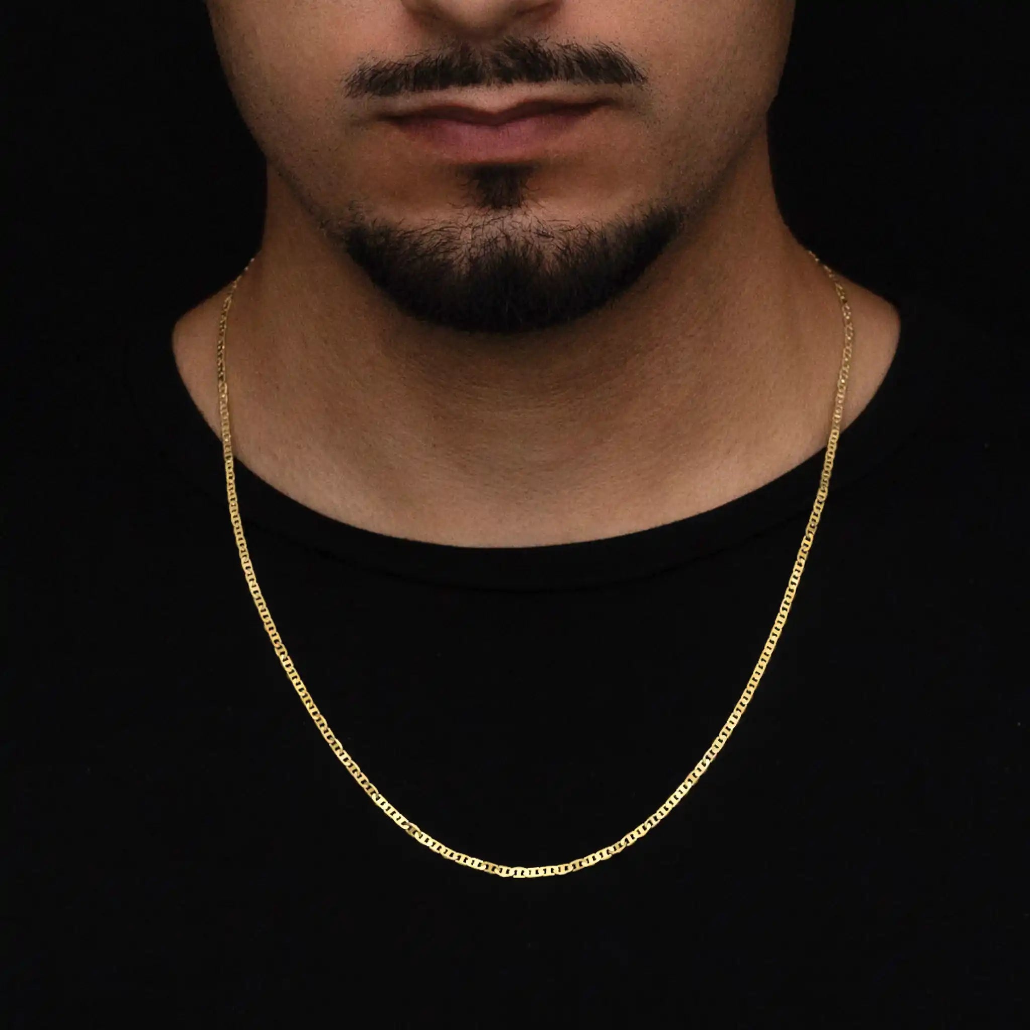 CORRENTER MARINER 3MM BANHADO A OURO 24K