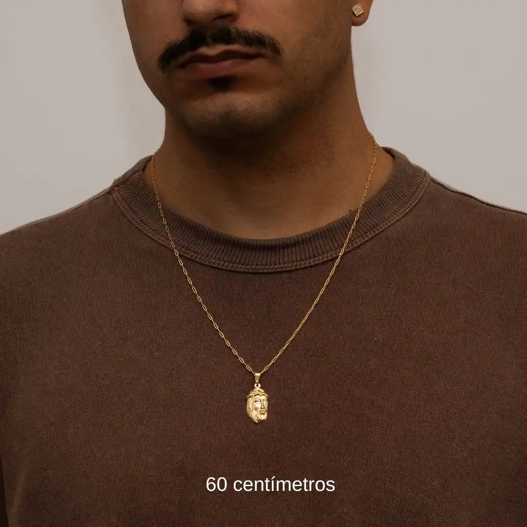 Pingente Face de Cristo P Banhado a Ouro 24k