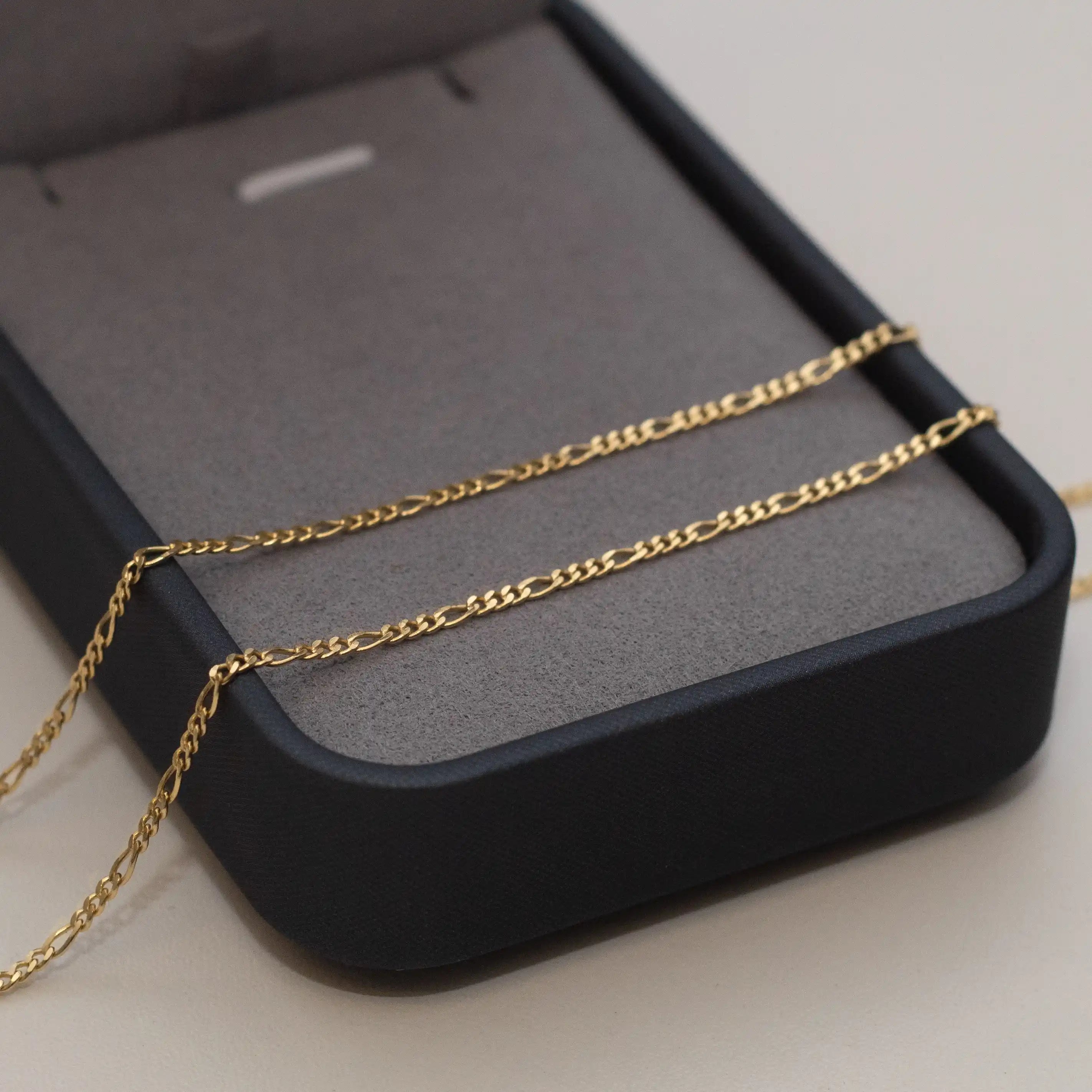 Corrente Fígaro 3x1 2mm Banhado a Ouro 24k