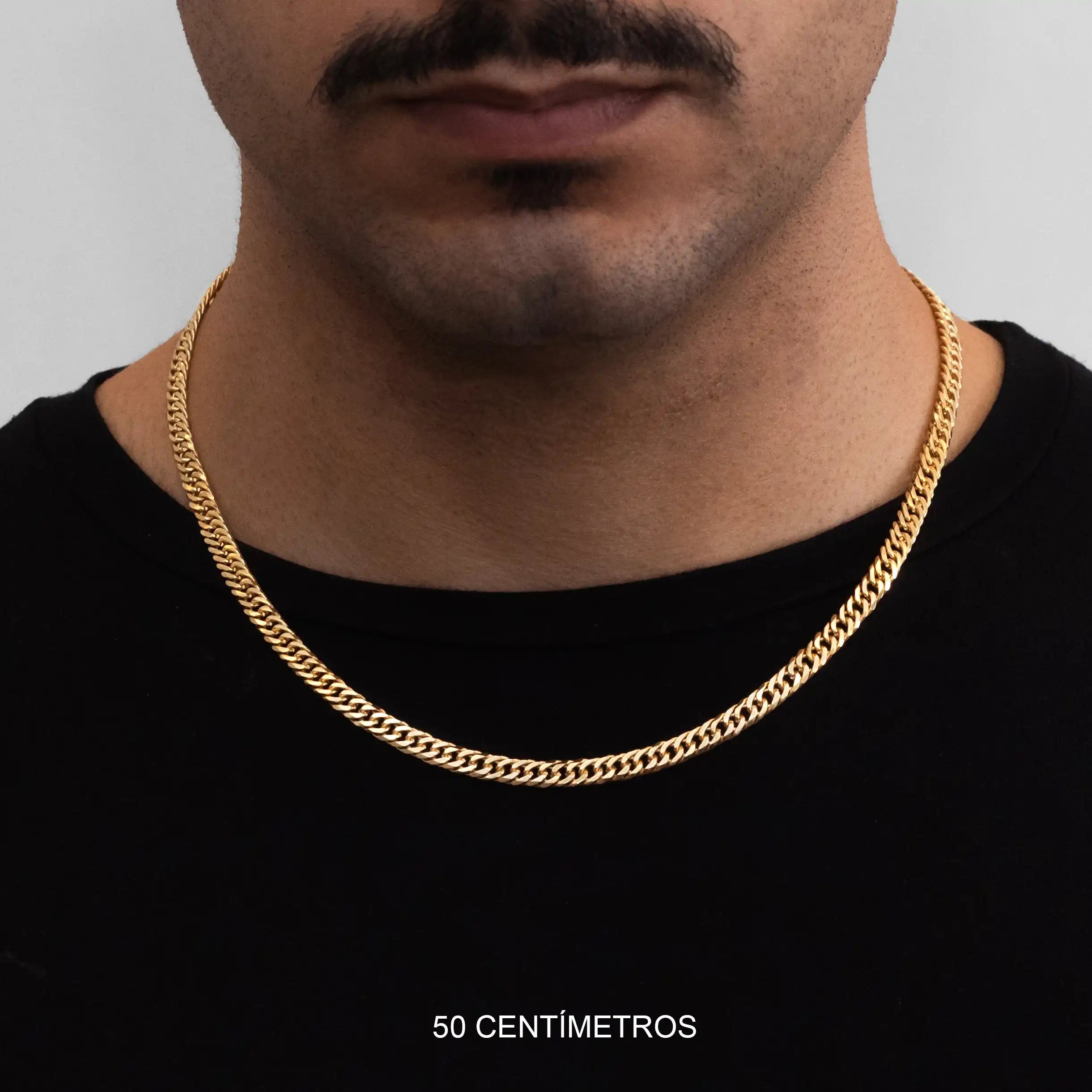 Corrente Grumet Duplo Lacraia 4mm Banhado a Ouro 24k