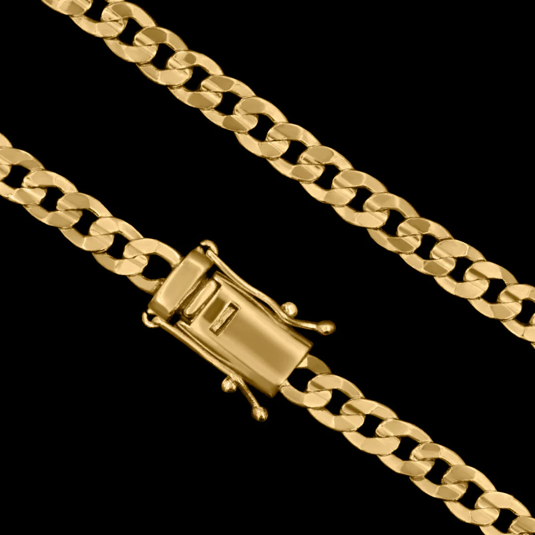 Corrente Laminada 5,5mm Banhado a Ouro 24k