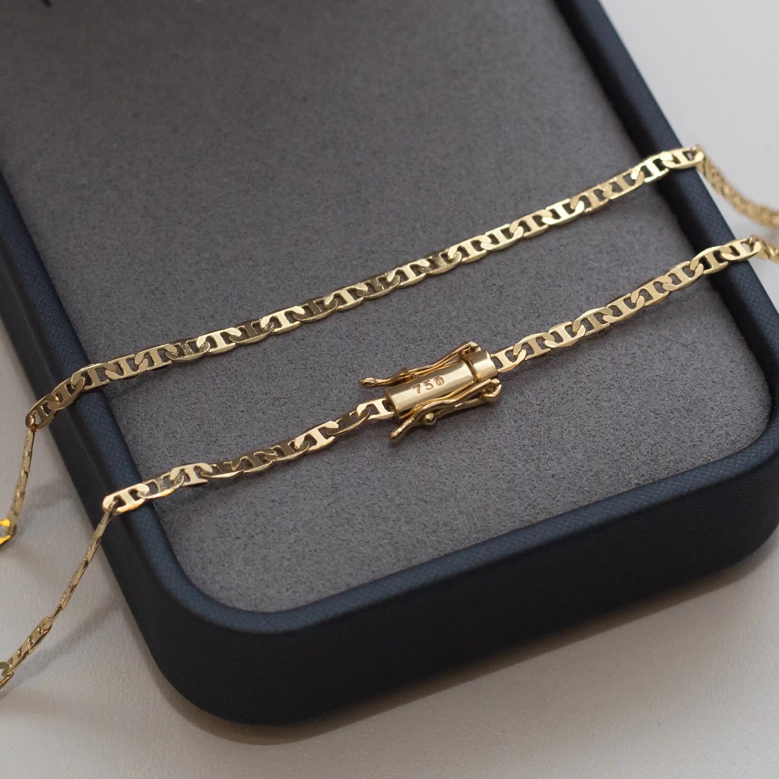 CORRENTER MARINER 3MM BANHADO A OURO 24K