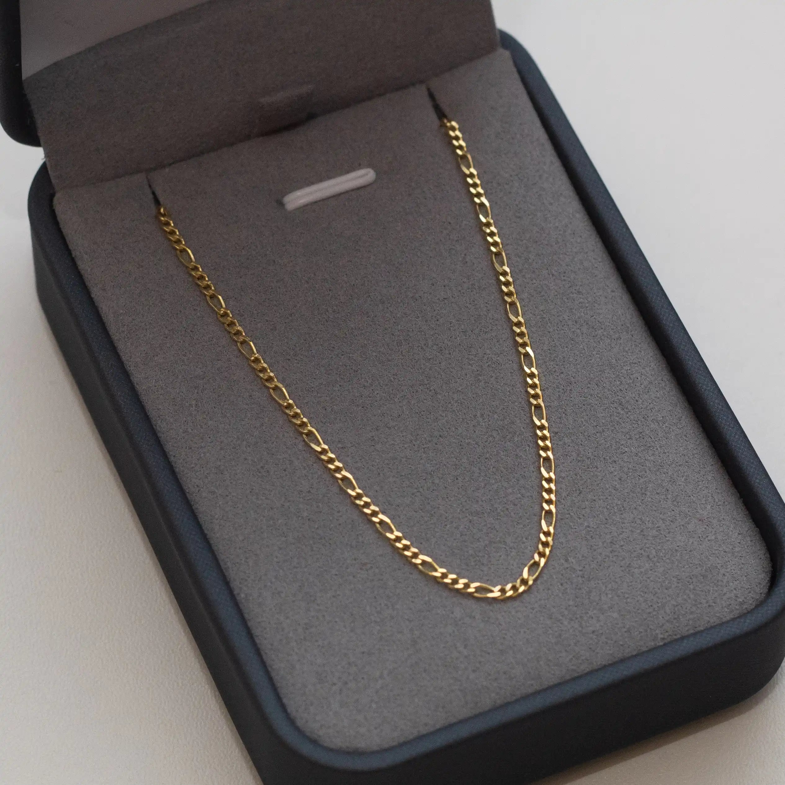 Corrente Fígaro 3x1 2mm Banhado a Ouro 24k