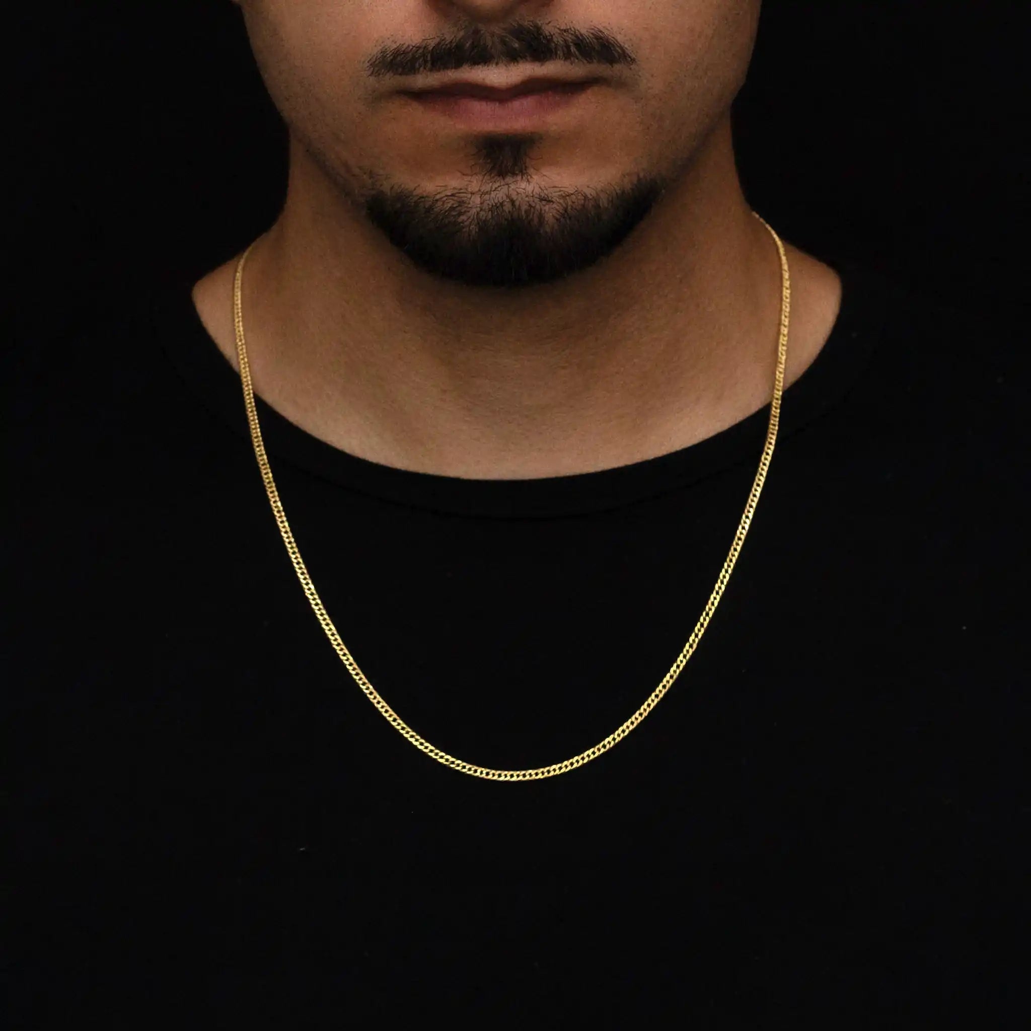 CORRENTE GRUMET DUPLO 3MM BANHADO A OURO 24K