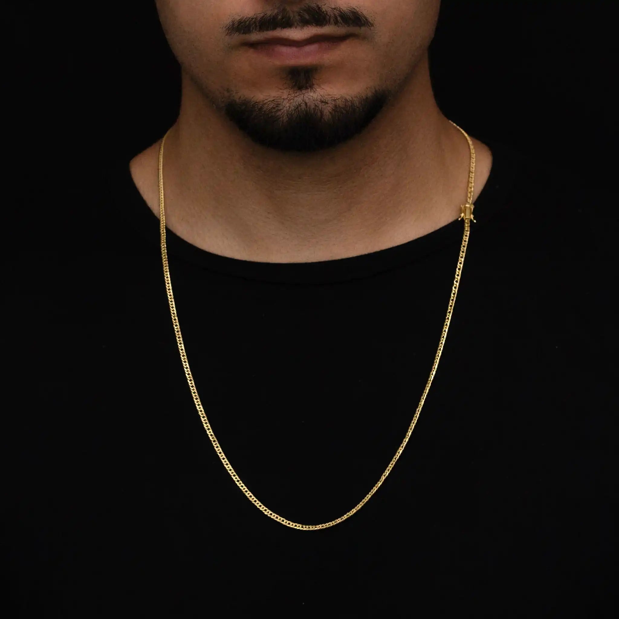 CORRENTE GRUMET DUPLO 3MM BANHADO A OURO 24K