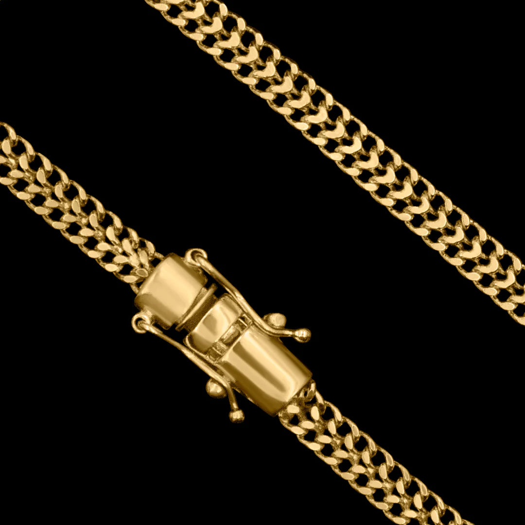 Corrente Lacraia de 4,5mm Banhado a Ouro 24k