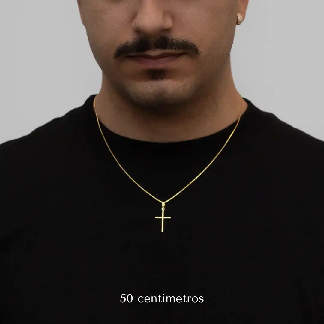 Pingente Cruz Lisa P Banhado a Ouro 24k