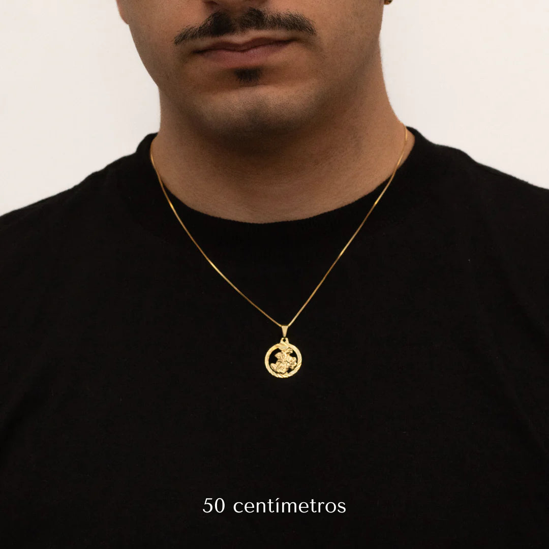 Pingente São Jorge detalhado 20mm Banhado a Ouro 24k