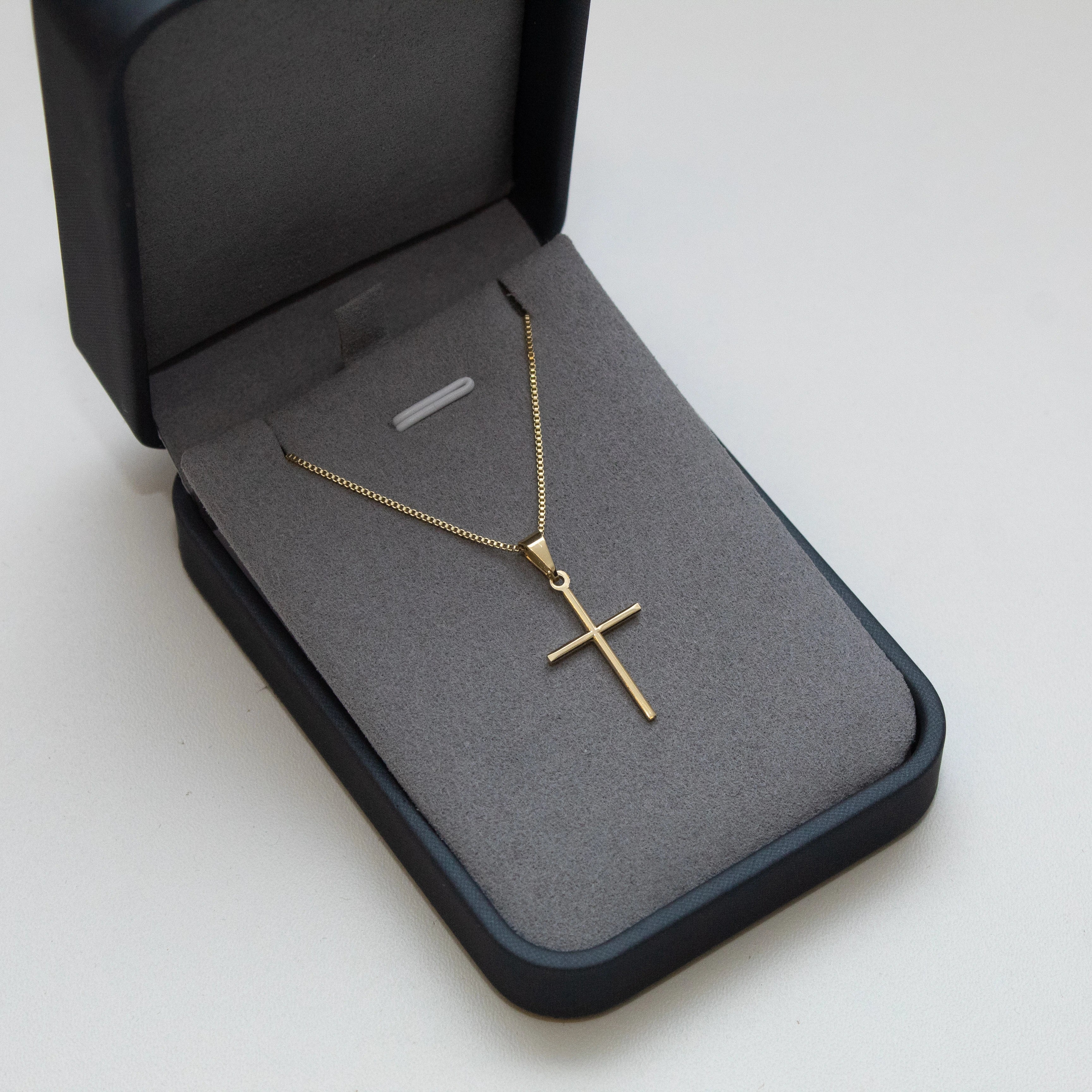 Pingente Cruz Lisa P Banhado a Ouro 24k