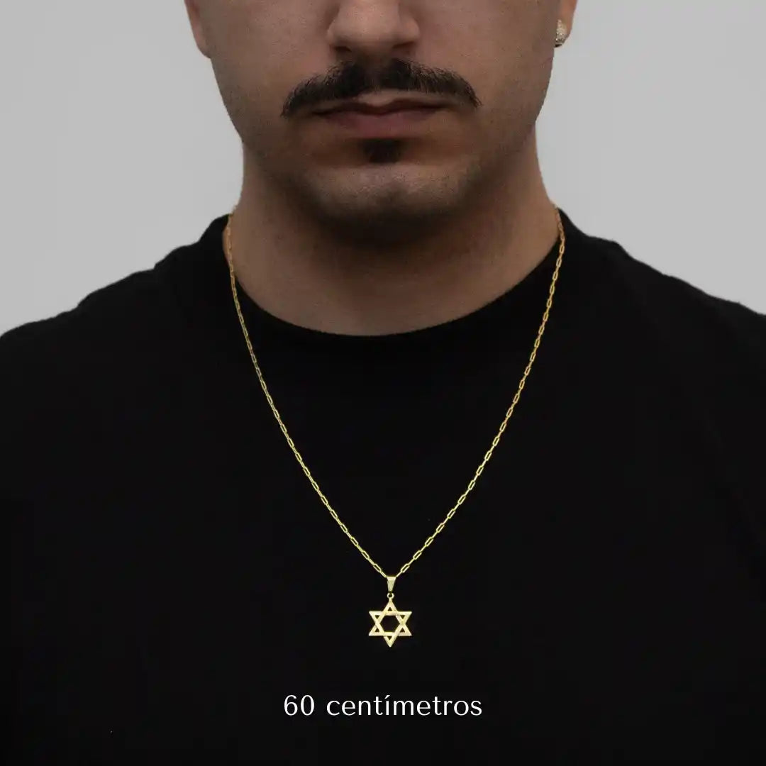 Pingente Estrela de David Banhado a Ouro 24k