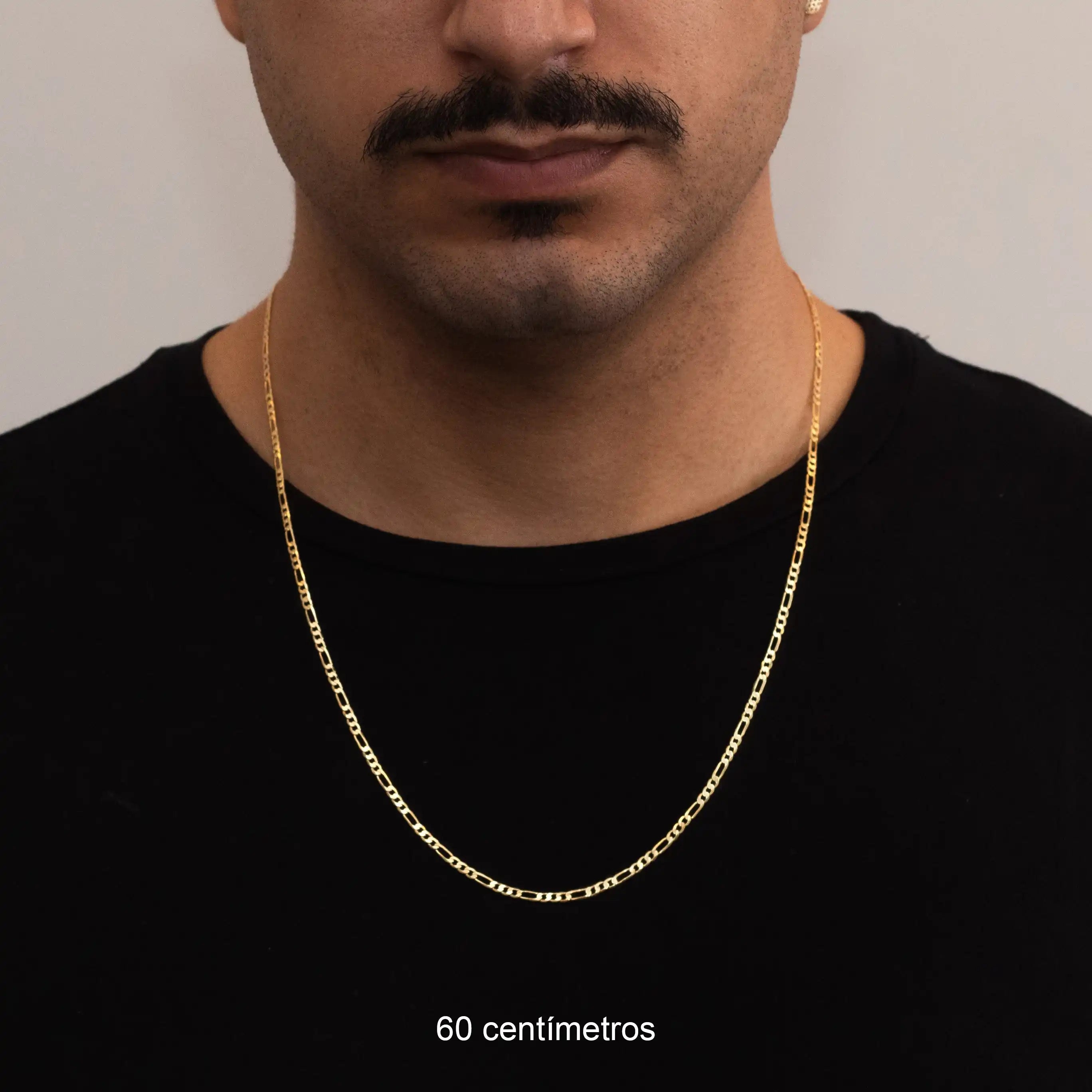 Corrente Fígaro 3mm Banhado a Ouro 24k