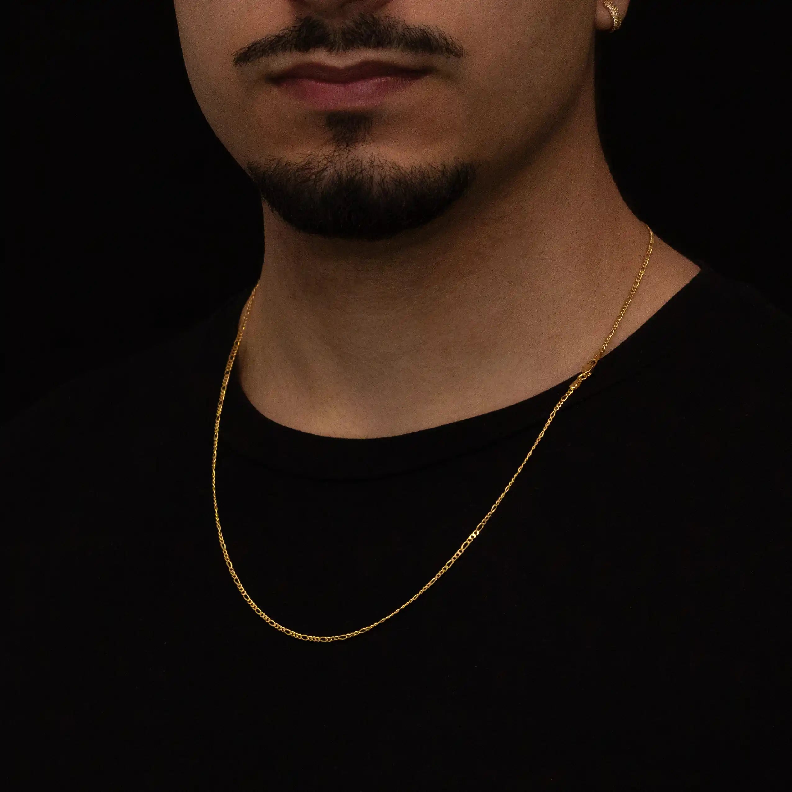 Corrente Fígaro 3x1 2mm Banhado a Ouro 24k