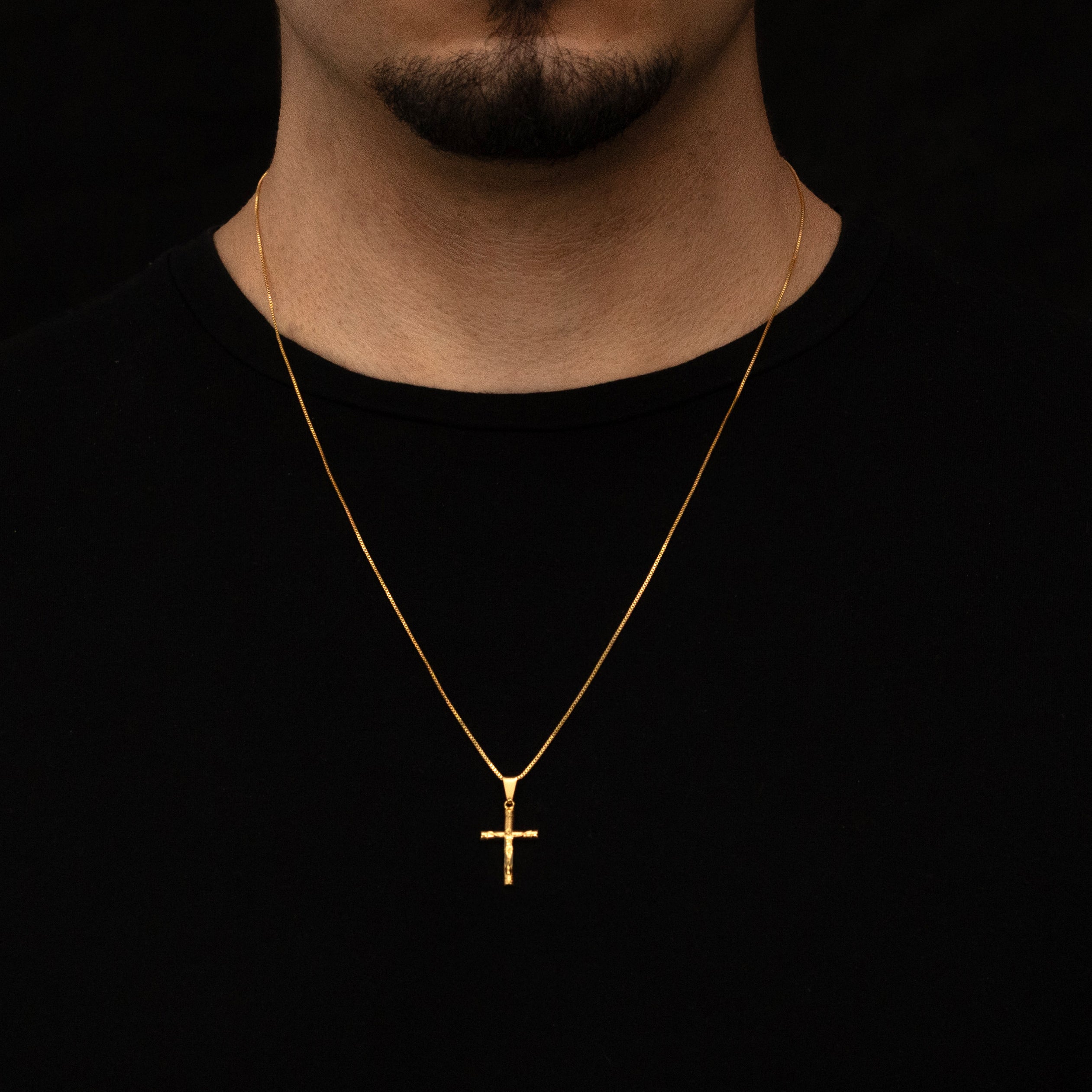 Pingente Cruz com Jesus Banhado a Ouro 24k
