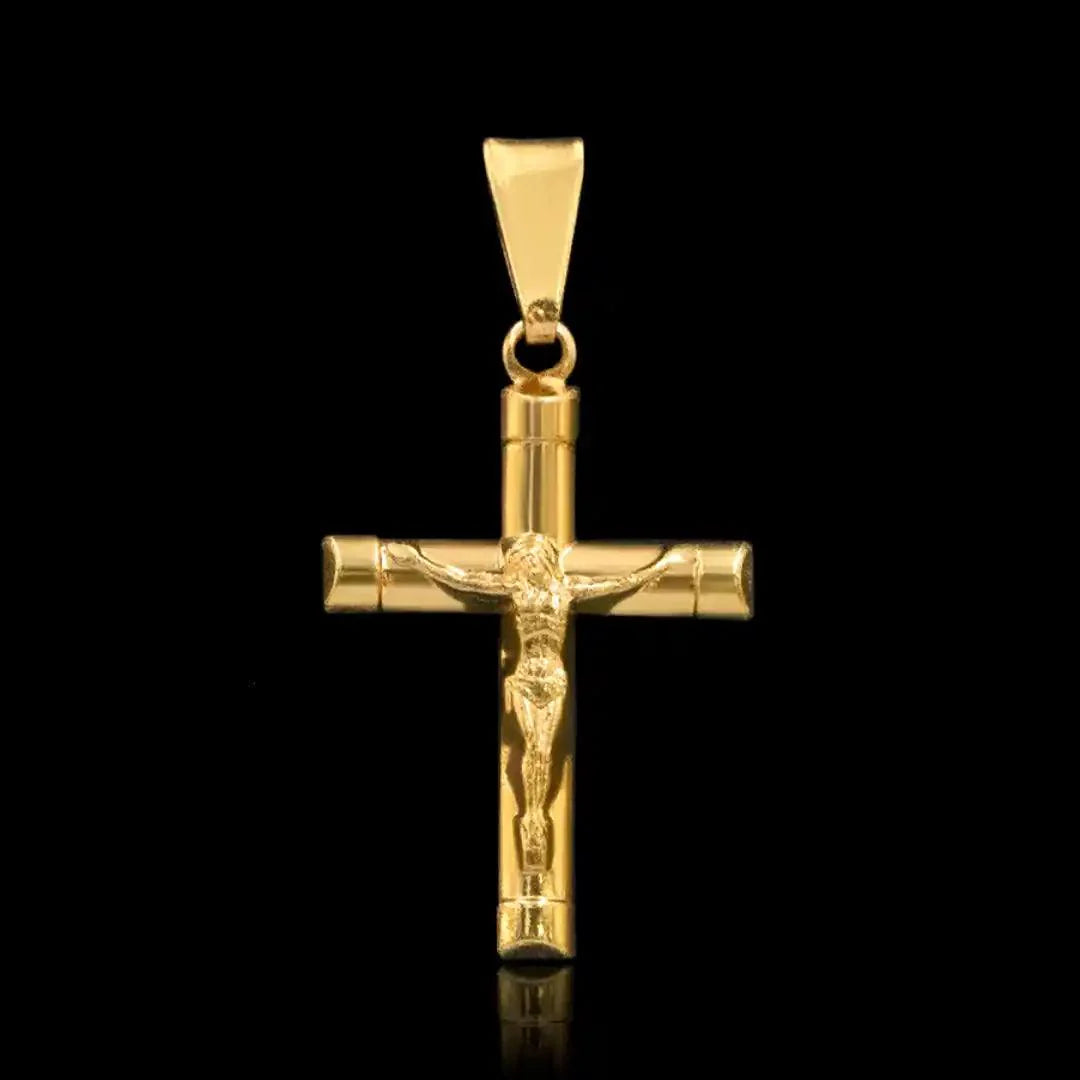 Pingente Cruz com Jesus Banhado a Ouro 24k