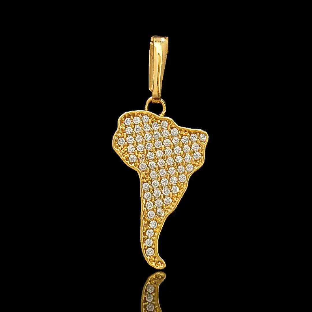 Pingente Brasil Cravejado Banhado a Ouro 24k